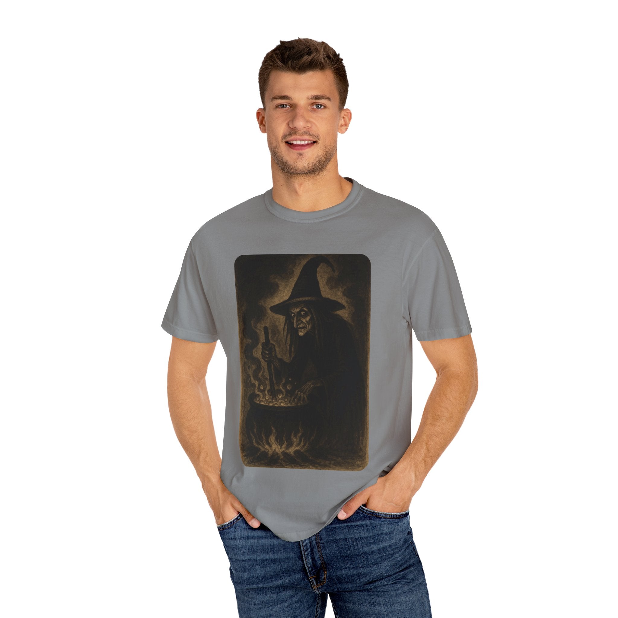 Vintage Witch Brewing Cauldron Halloween Shirt