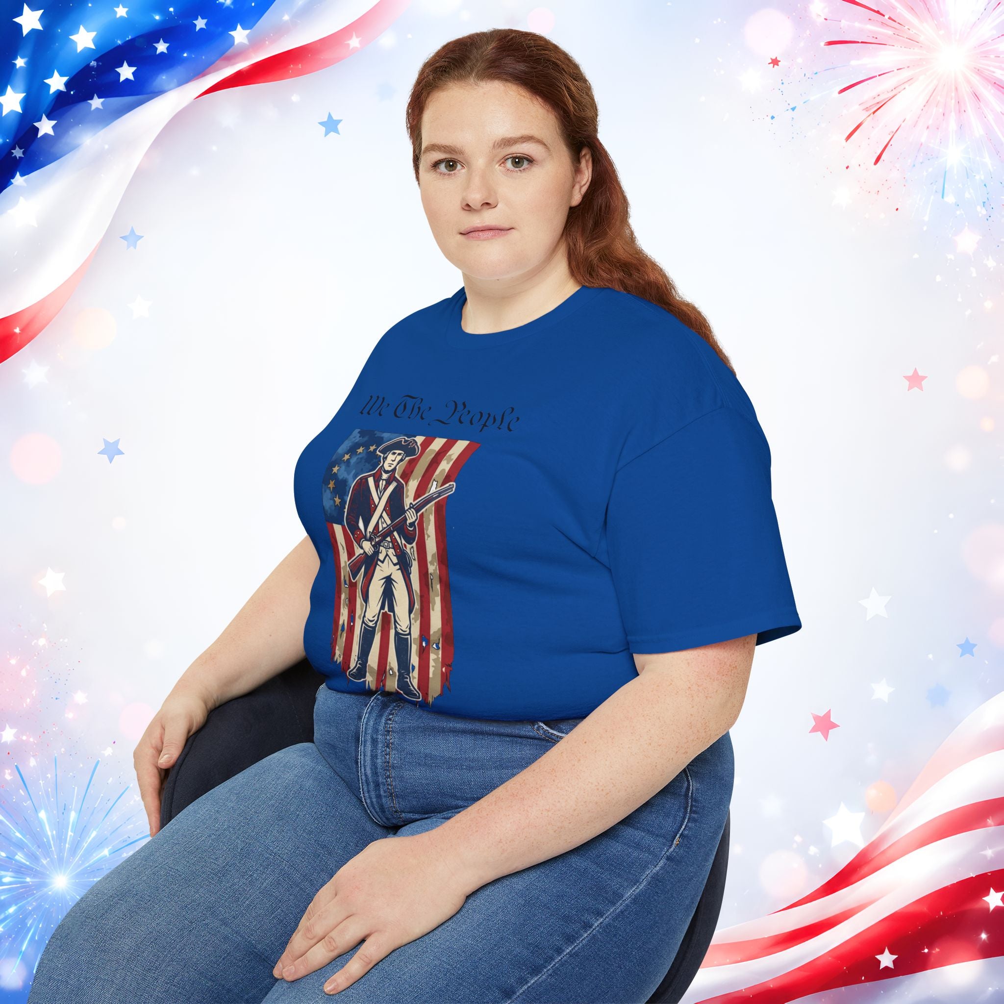 Revolutionary Soldier 4th of July T-Shirt | Vintage American Flag Patriotic Tee