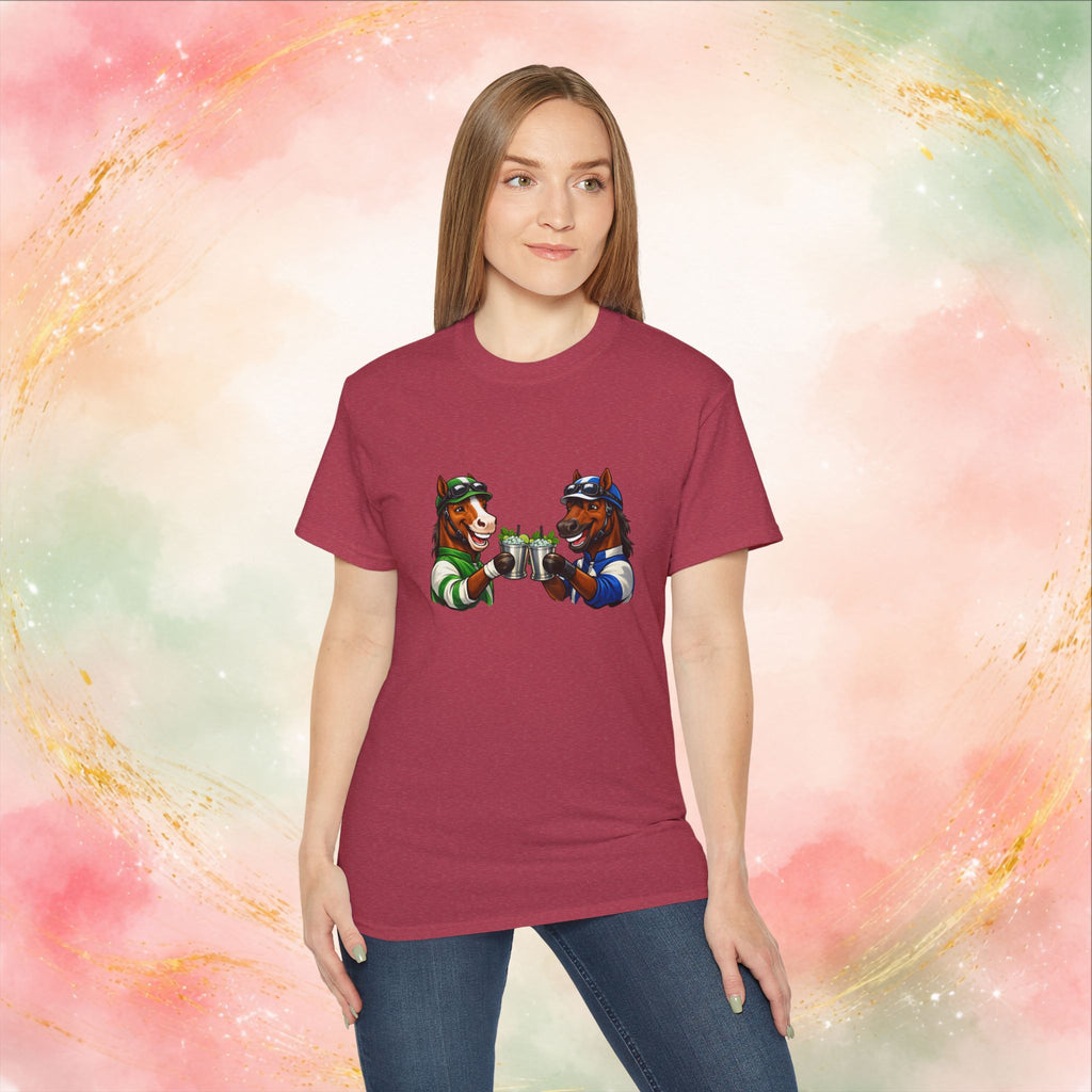 Derby Day Cheers: Funny Jockey Horses & Mint Juleps T-Shirt