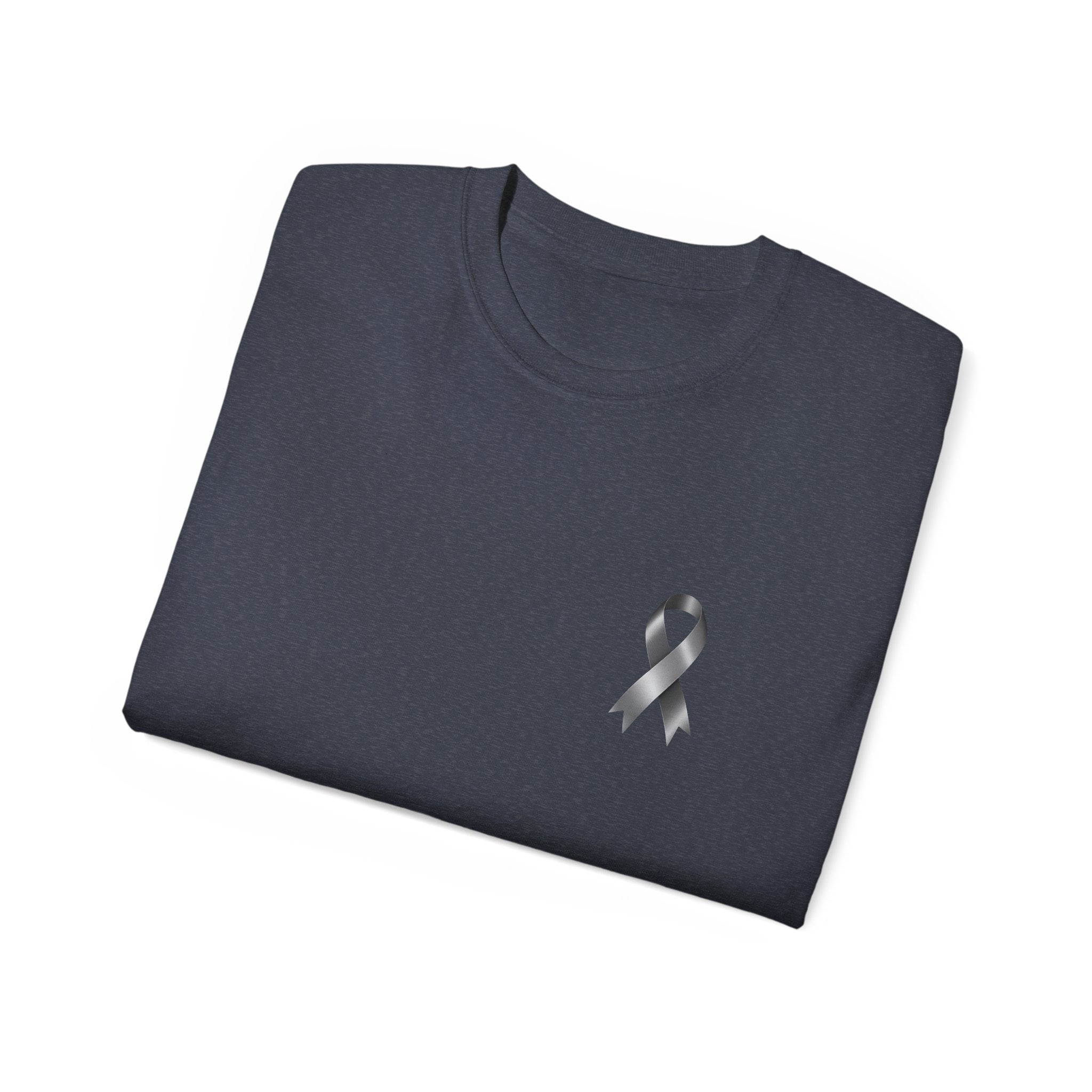 Brain Cancer Awareness Month T-Shirt | Gray Ribbon Floral Brain Design