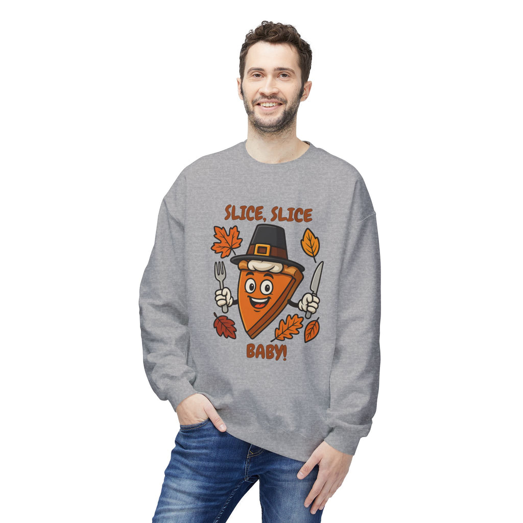 Pumpkin Pie Pilgrim Slice Cartoon | Fun Thanksgiving Sweatshirt
