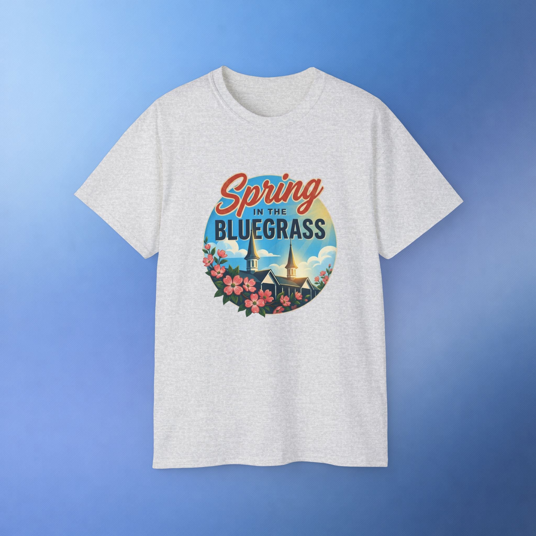 Spring in the Bluegrass T-Shirt – Kentucky Spring Floral Twin Spires Graphic Tee | Bluegrass Spirit Apparel