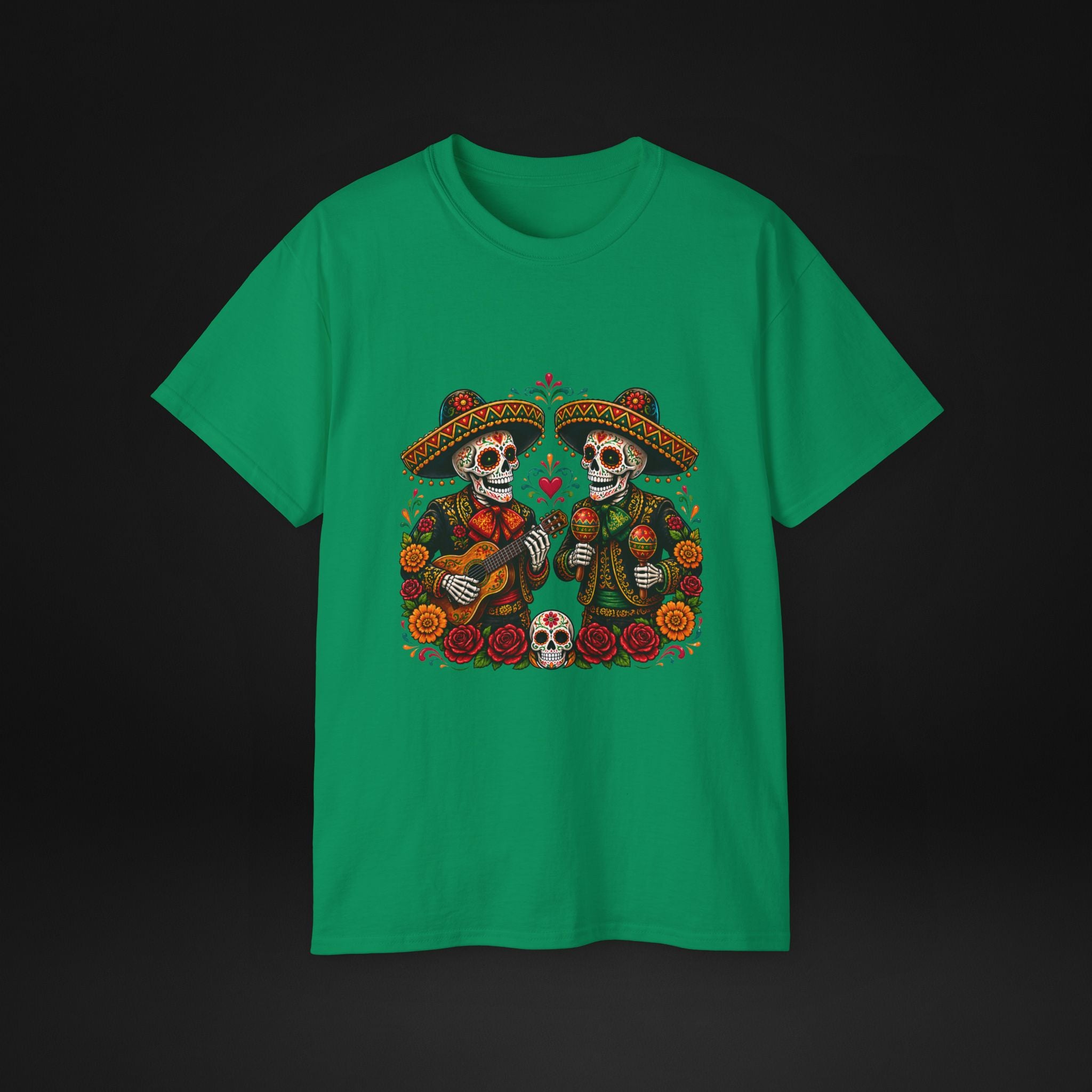 Cinco De Mayo Sugar Skull Mariachi T-Shirt | Dia de los Muertos Inspired Fiesta Tee