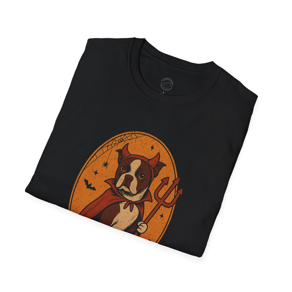 Little Devil Boston Terrier Halloween T-Shirt