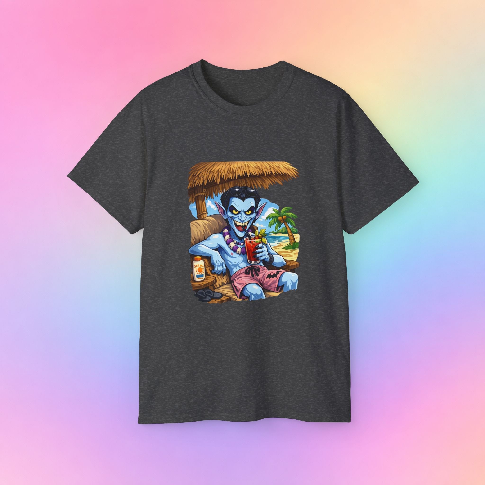 Summerween Vampire Beach Vacation T-Shirt | Spooky Summer Halloween Tee