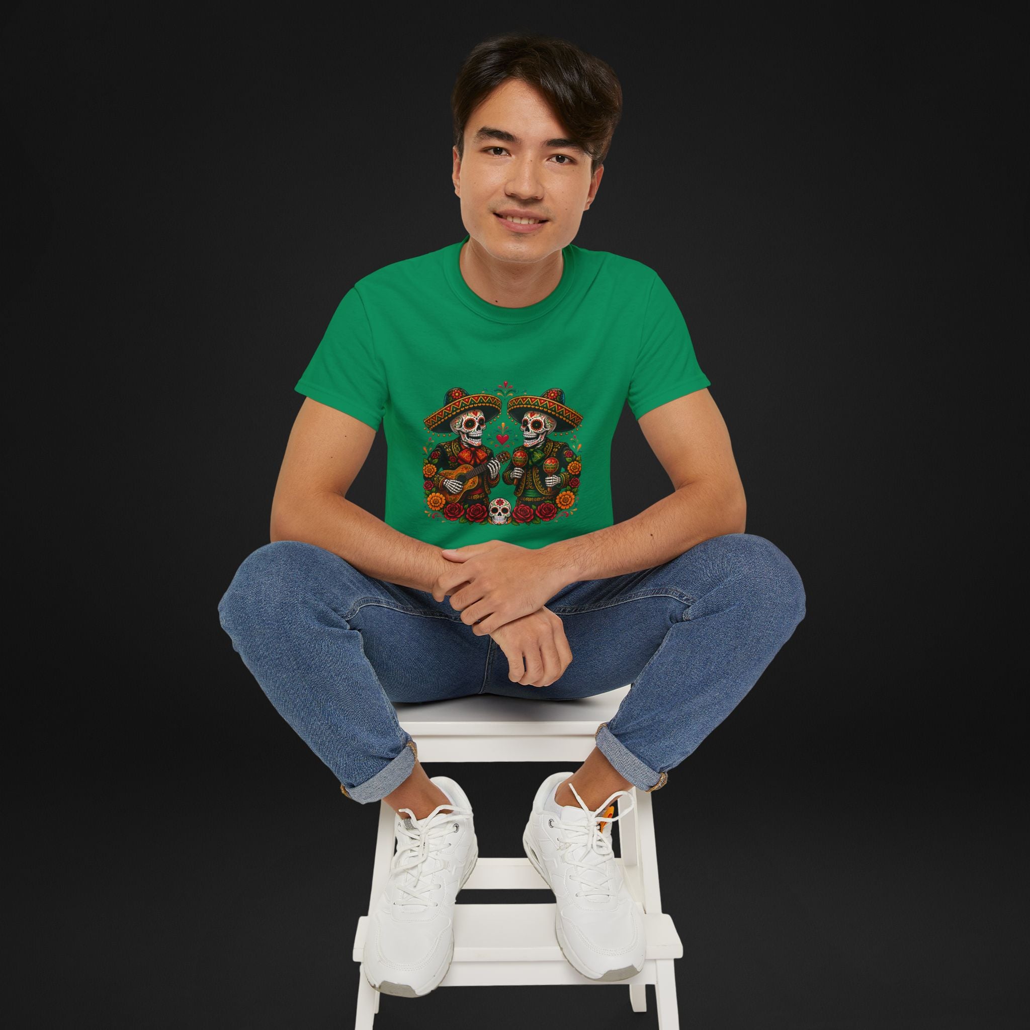 Cinco De Mayo Sugar Skull Mariachi T-Shirt | Dia de los Muertos Inspired Fiesta Tee