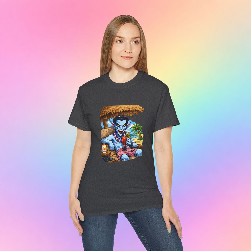 Summerween Vampire Beach Vacation T-Shirt | Spooky Summer Halloween Tee