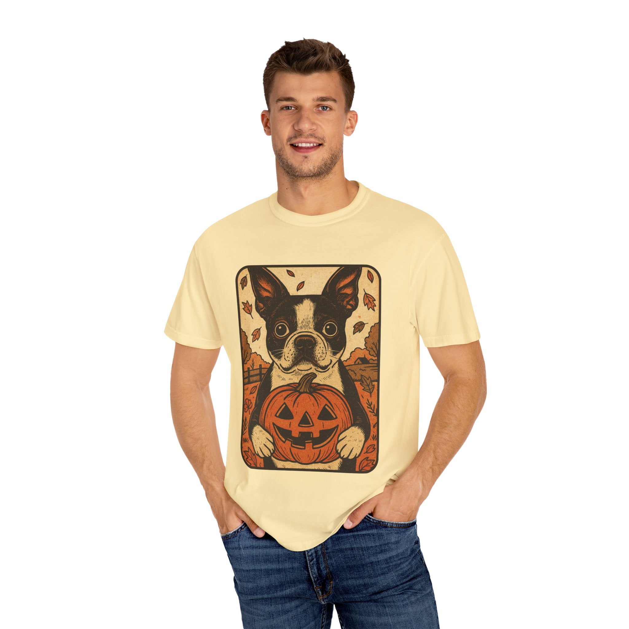 Boston Terrier Pumpkin Pals – Vintage Halloween Tee
