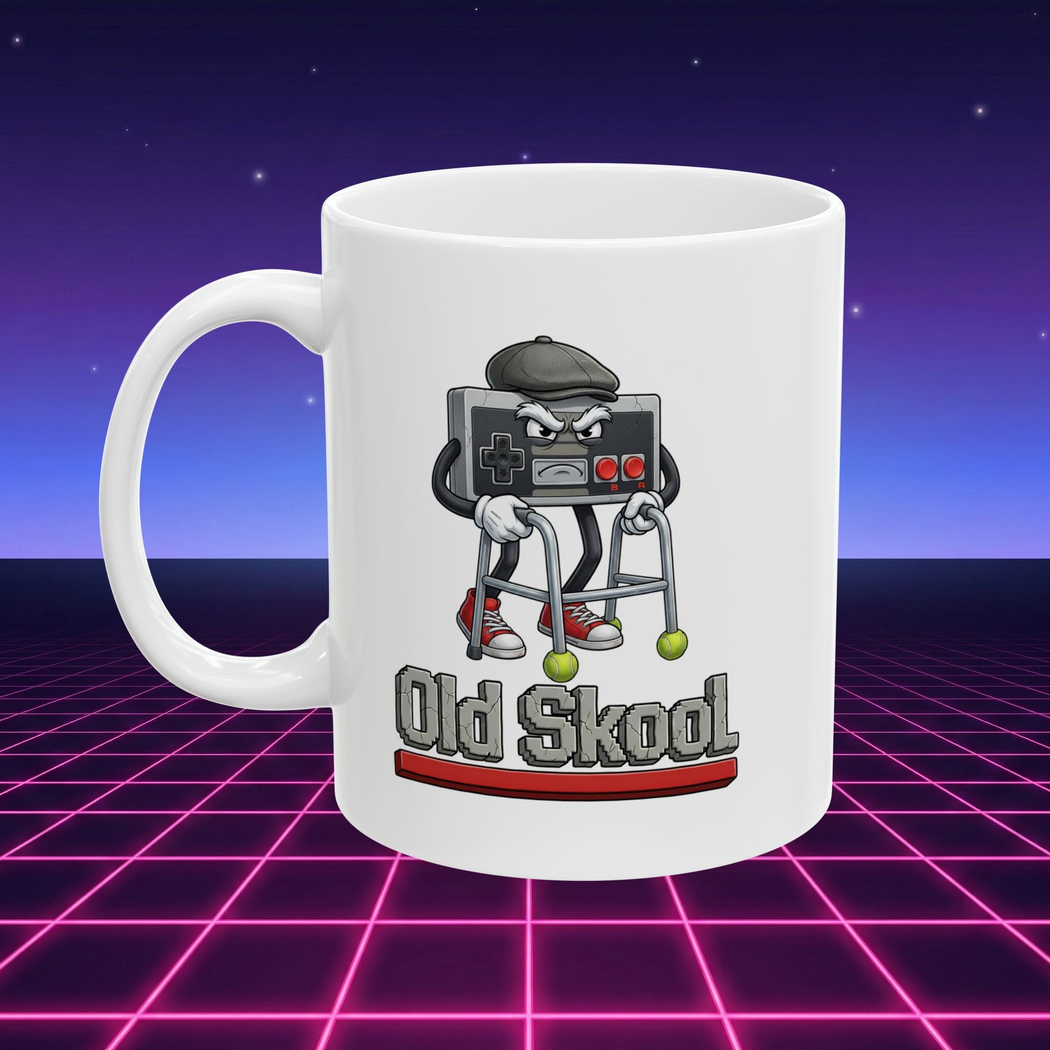 Old Skool Retro Gaming Coffee Mug – Vintage Gamer Controller Cup