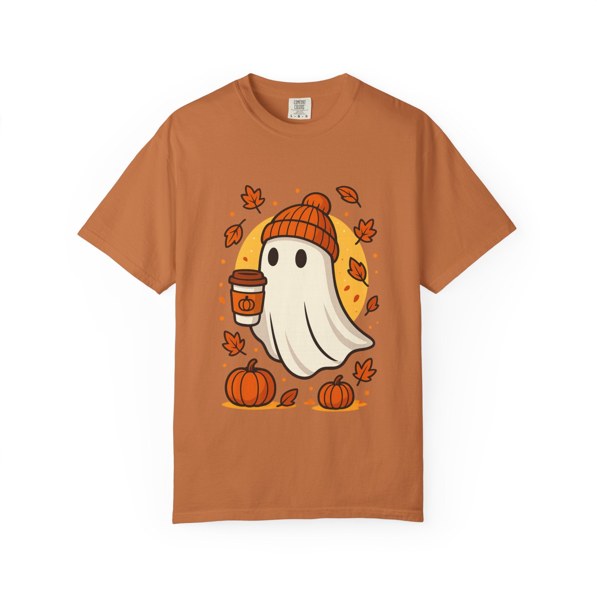 Cozy Ghost Pumpkin Spice Latte Fall T-Shirt