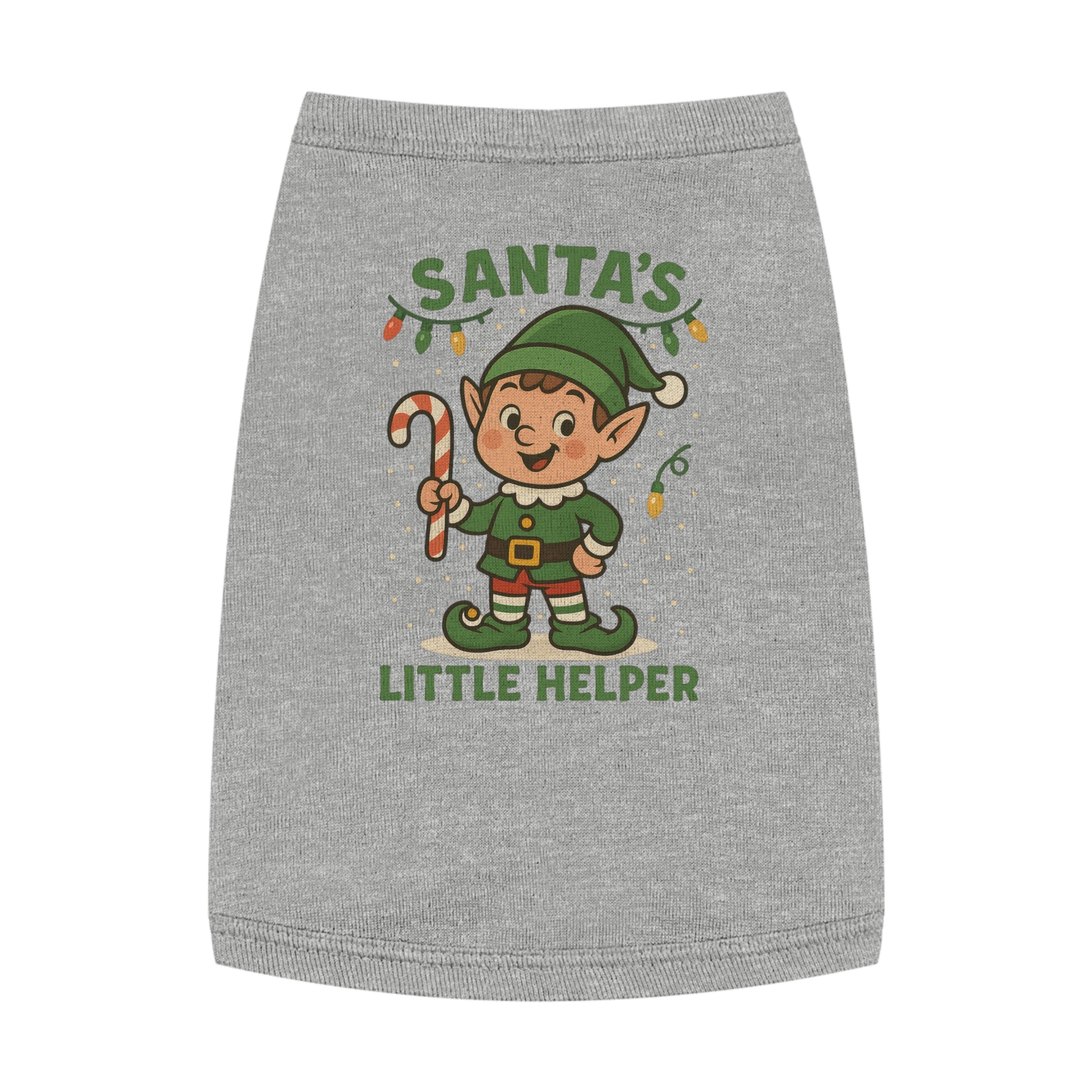 Santa’s Little Helper Dog Christmas Shirt – Cute Holiday Elf Pet Tank Top