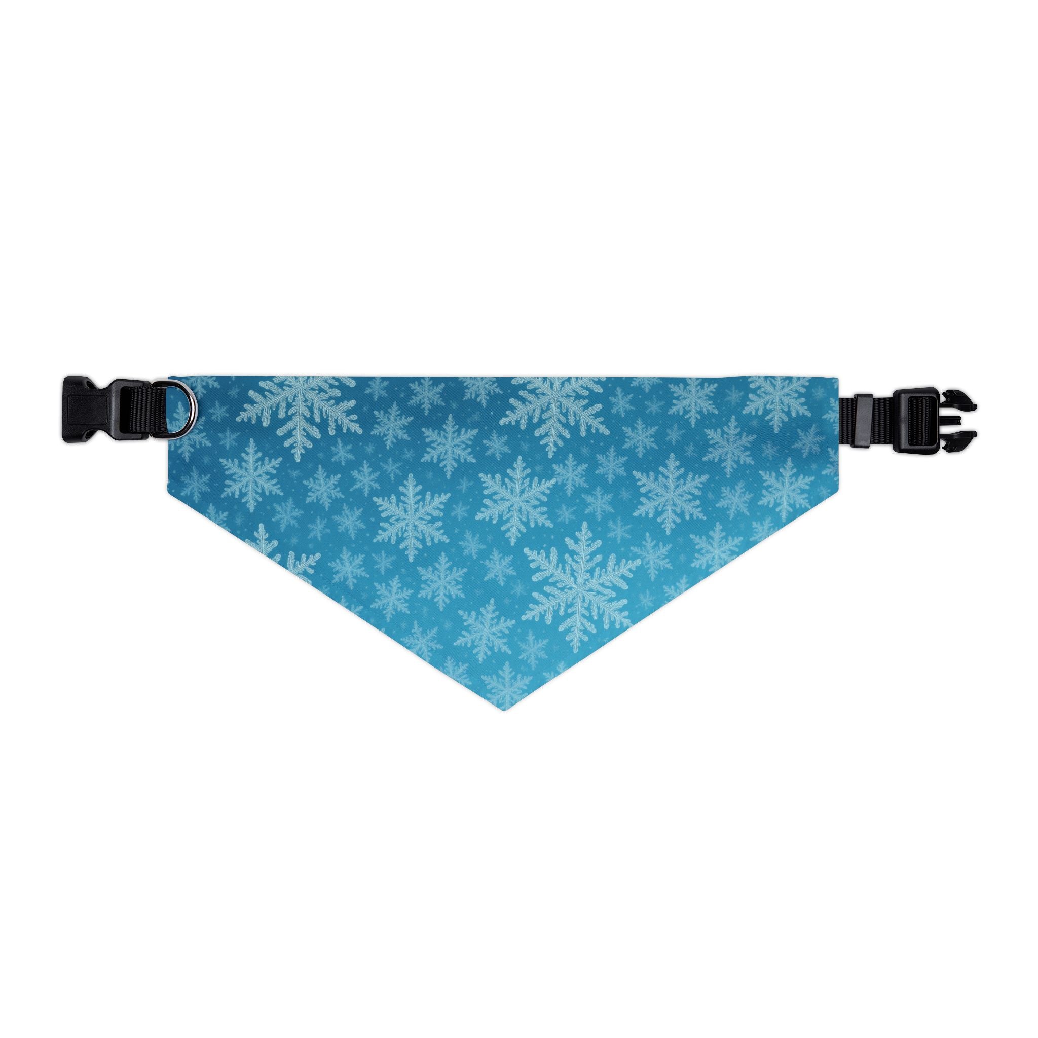 ❄️ Winter Snowflake Pet Bandana – Blue Frost Edition (Multiple Sizes)