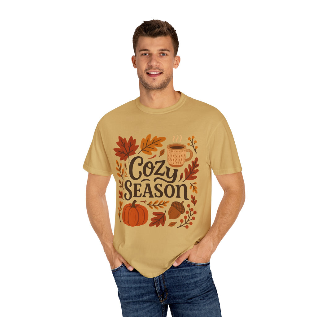 Cozy Season Unisex T-shirt, Fall Fashion Tee, Autumn Apparel, Gift for Him/Her, Pumpkin Spice Shirt, Relaxing Vibes