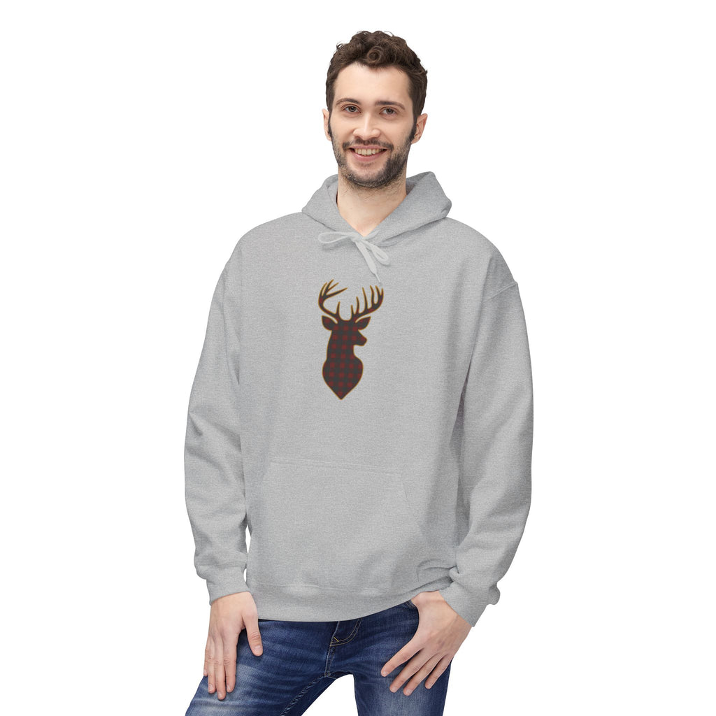 Buffalo Plaid Deer Silhouette Christmas Hoodie