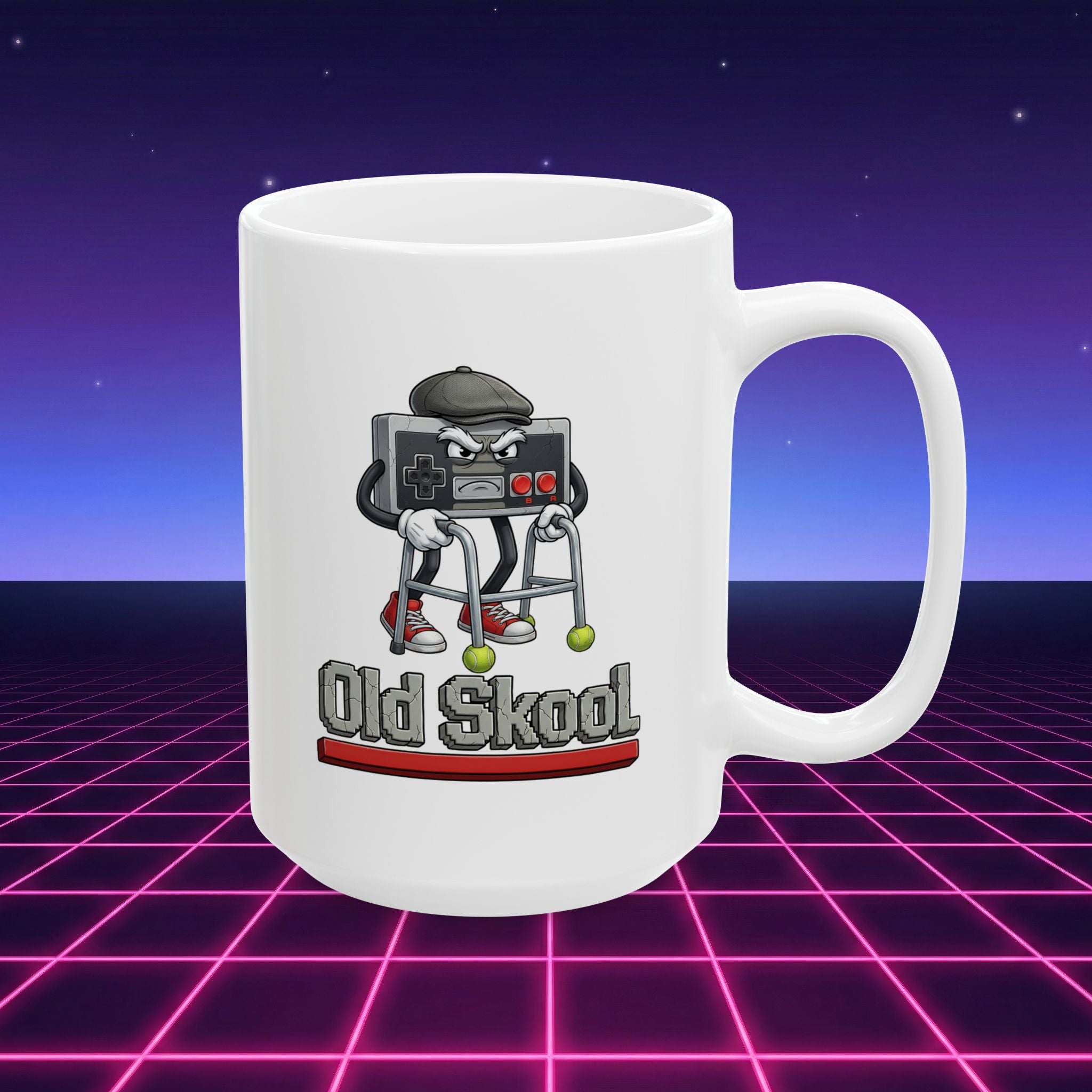 Old Skool Retro Gaming Coffee Mug – Vintage Gamer Controller Cup