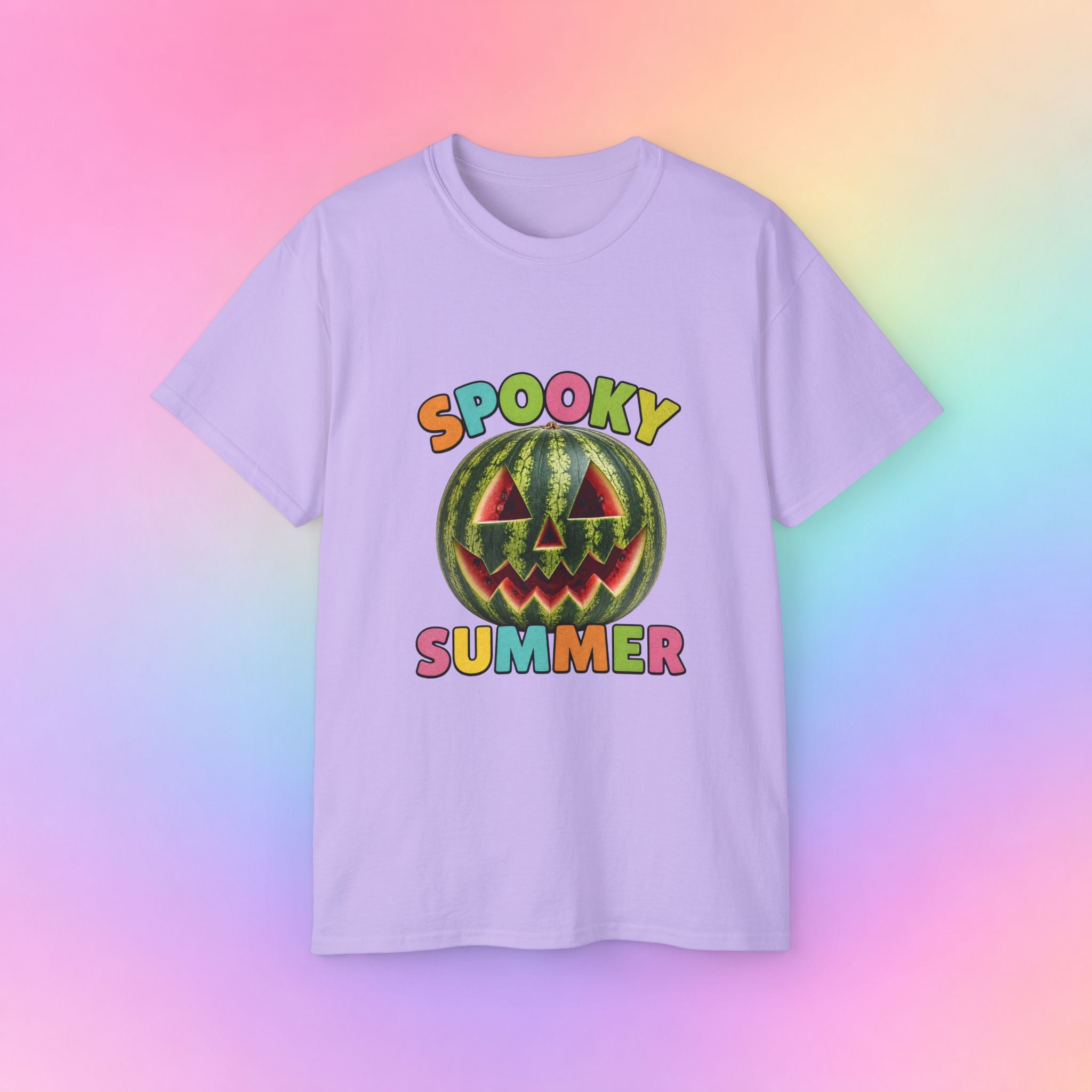 Spooky Summer Watermelon Jack-O’-Lantern T-Shirt | Summerween Halloween Shirt