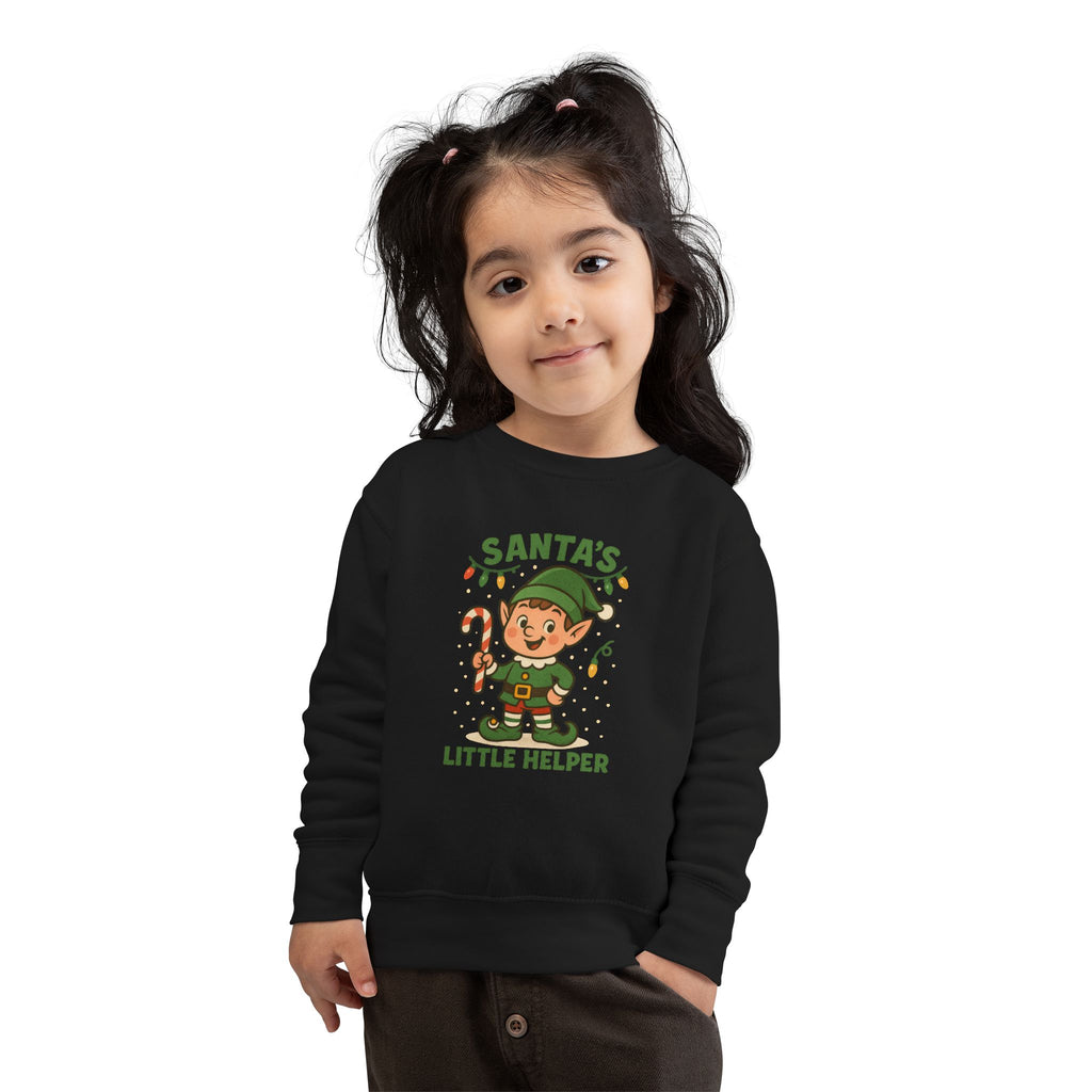 Santa’s Little Helper Toddler Christmas Sweatshirt – Cute Elf Holiday Pullover