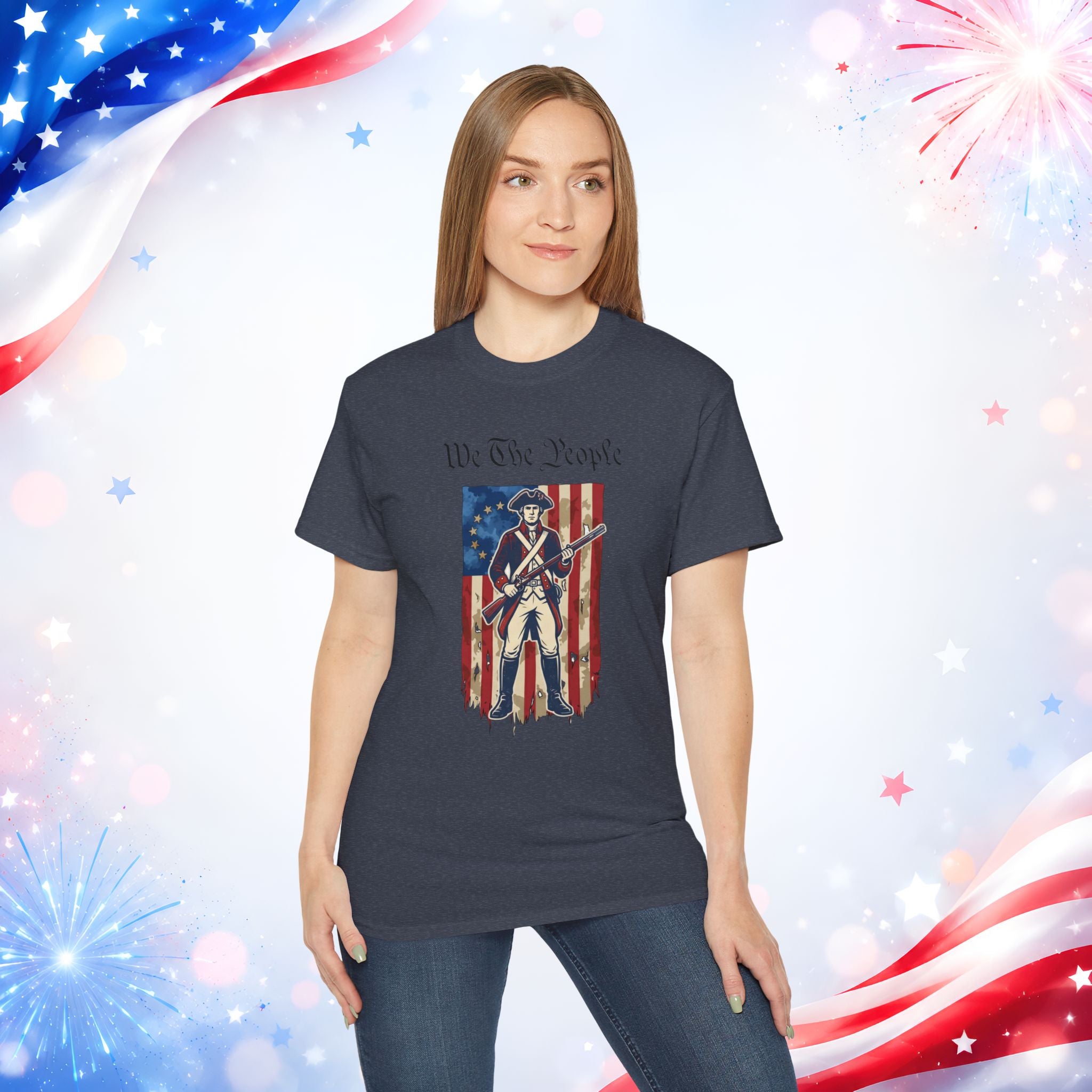 Revolutionary Soldier 4th of July T-Shirt | Vintage American Flag Patriotic Tee