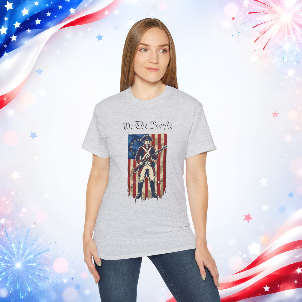 Revolutionary Soldier 4th of July T-Shirt | Vintage American Flag Patriotic Tee