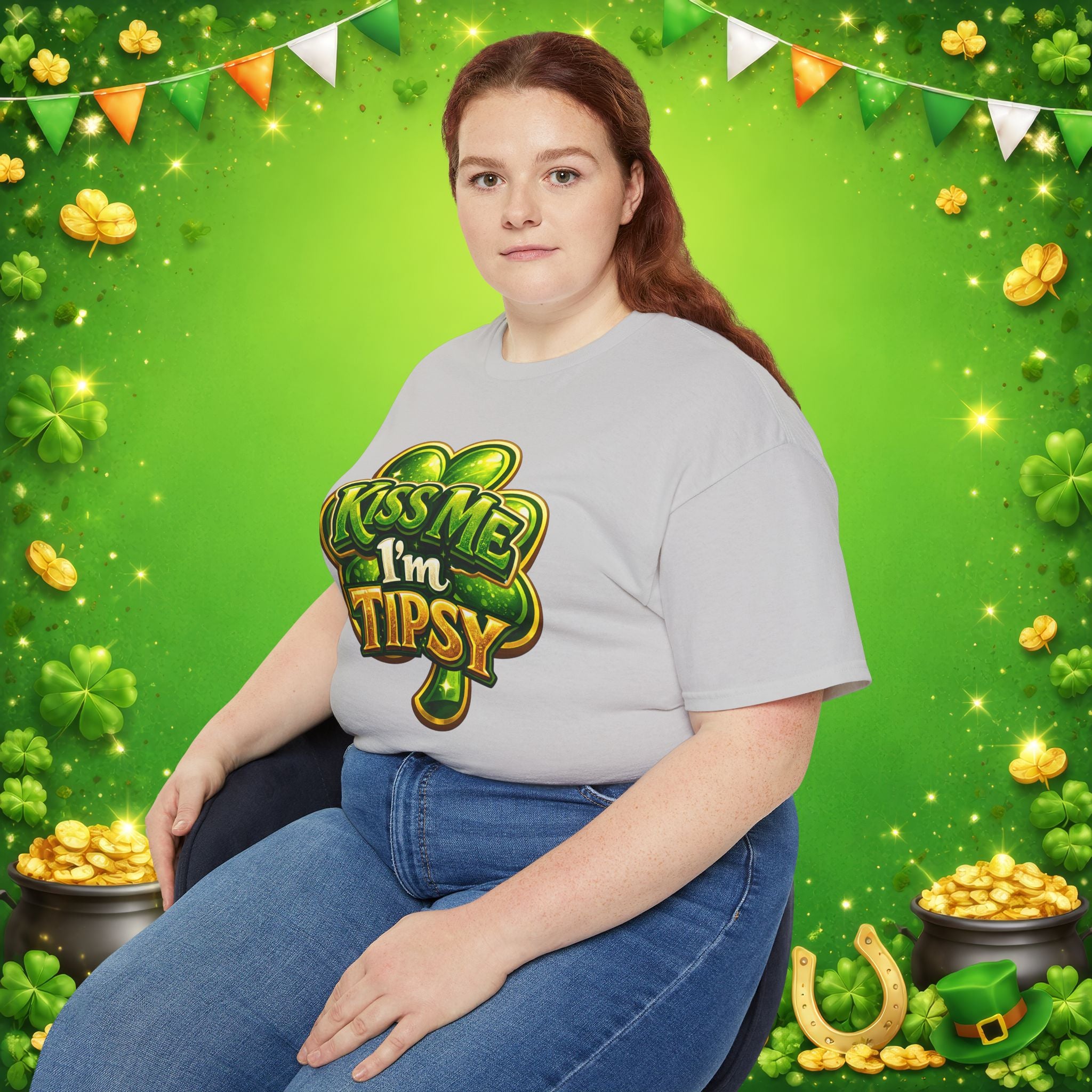 Kiss Me I’m Tipsy St. Patrick’s Day T-Shirt – Funny Irish Drinking Shirt