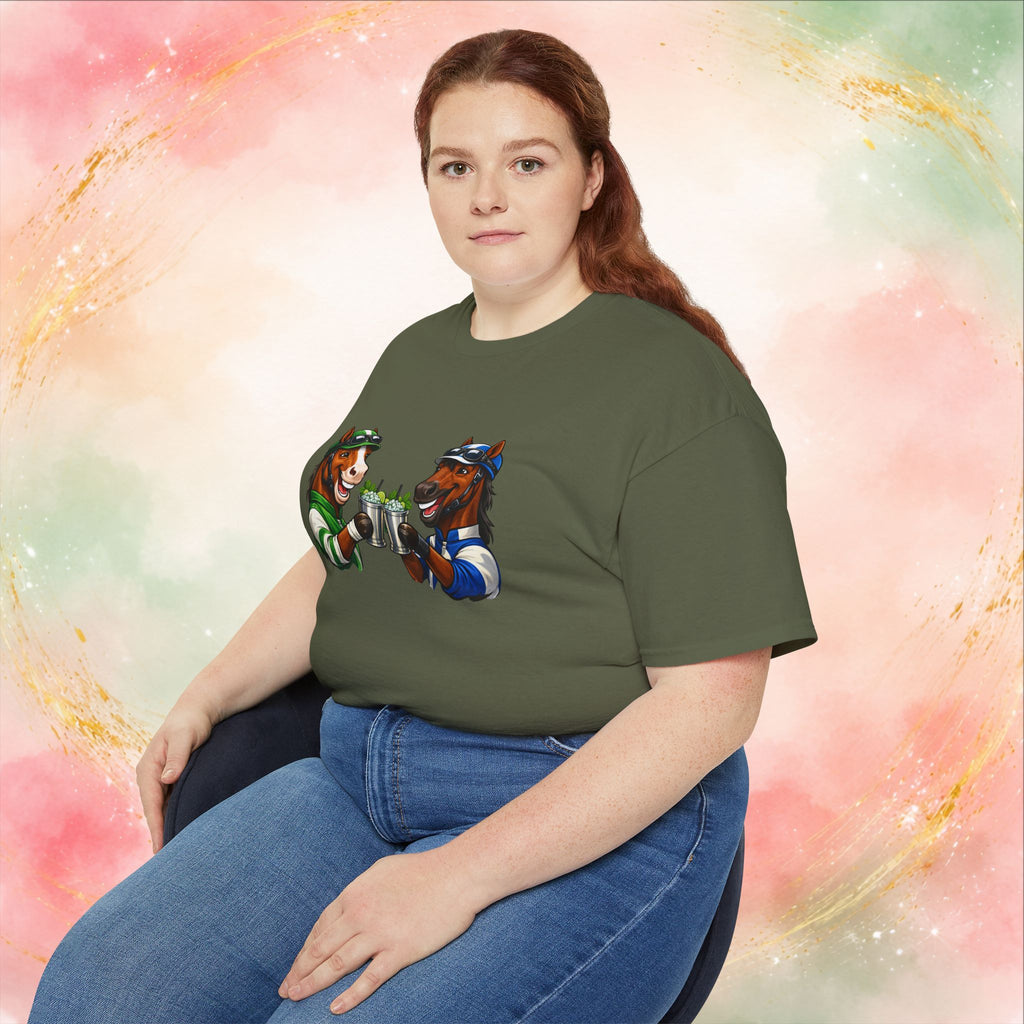 Derby Day Cheers: Funny Jockey Horses & Mint Juleps T-Shirt