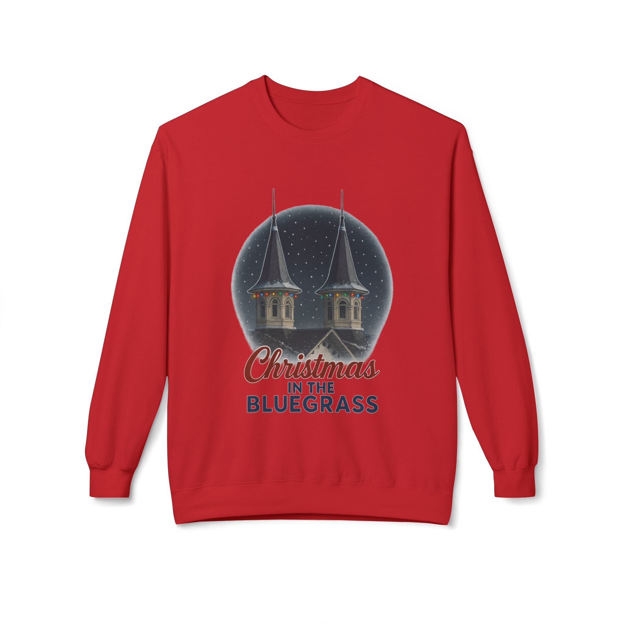 🎄 Christmas in the Bluegrass Sweatshirt – Churchill Downs Twin Spires Holiday Design