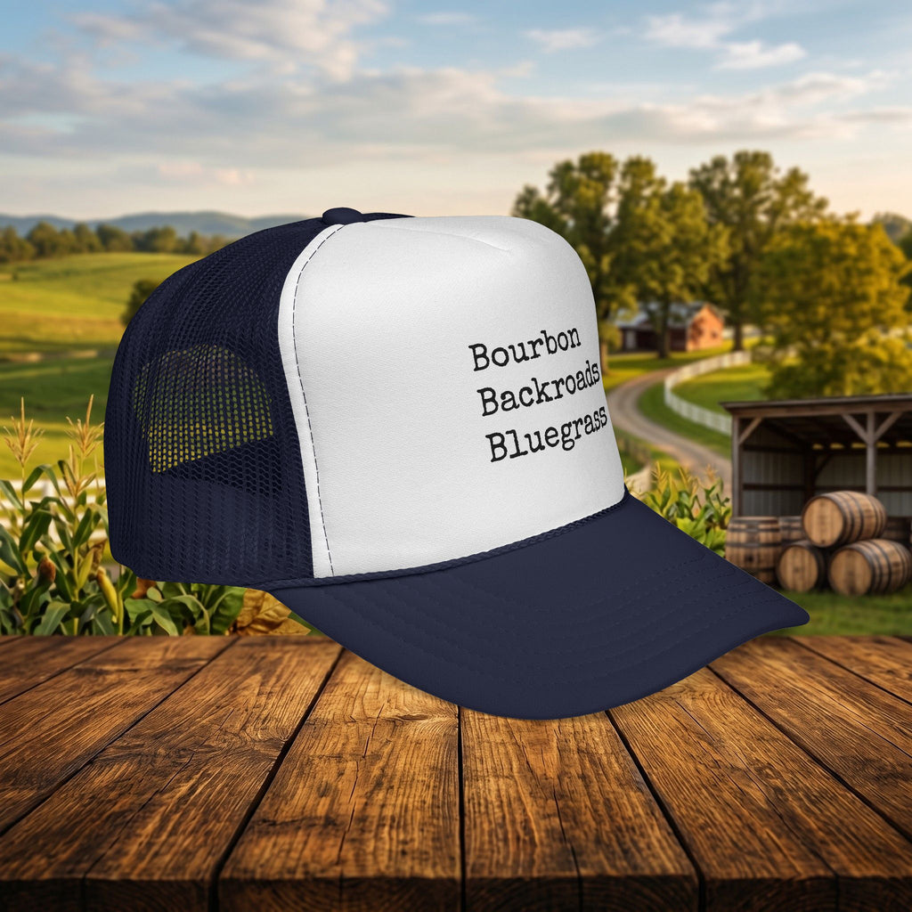 Bourbon Backroads Bluegrass Kentucky Trucker Hat | Southern Country Cap