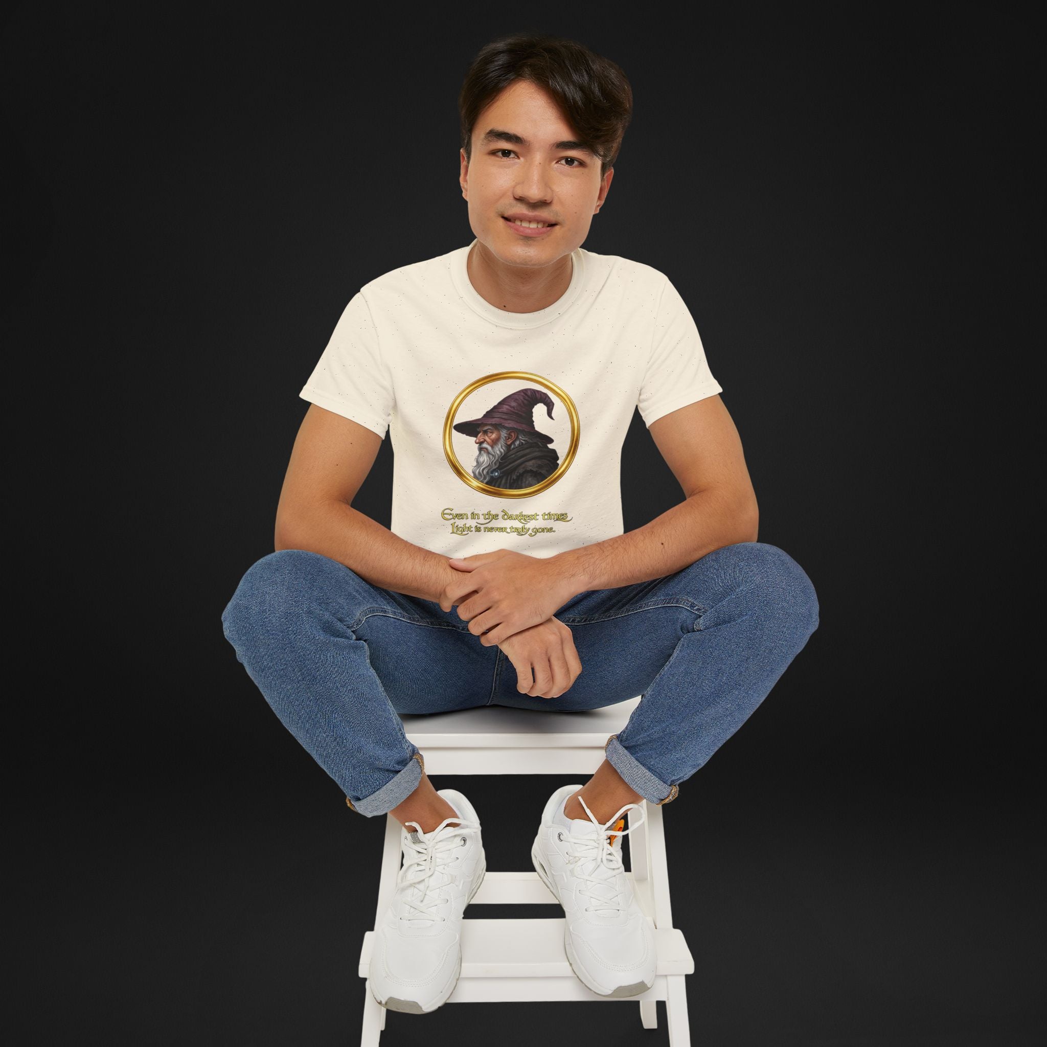 Vintage Wizard Graphic T-Shirt | Fantasy Side Profile Tee