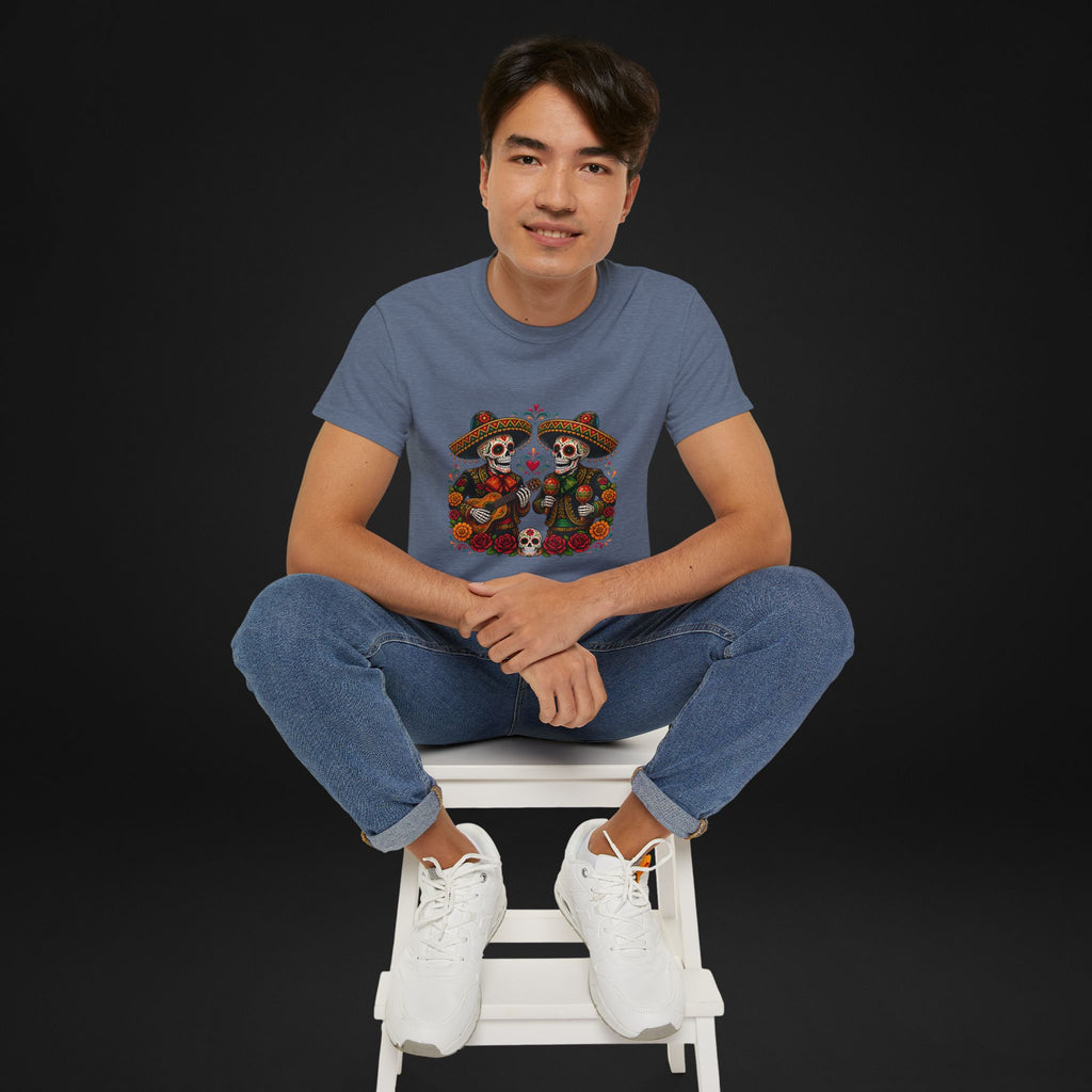 Cinco De Mayo Sugar Skull Mariachi T-Shirt | Dia de los Muertos Inspired Fiesta Tee