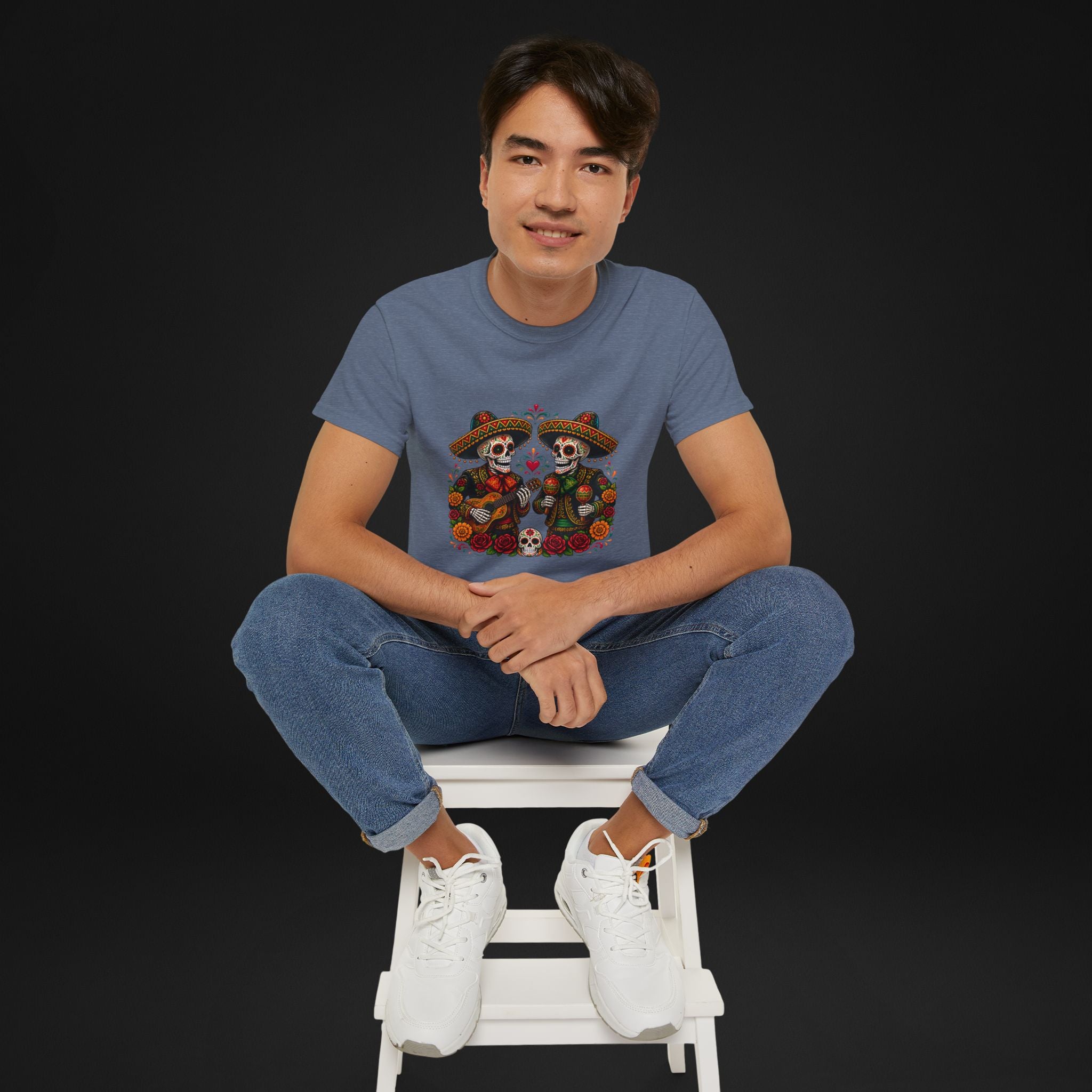 Cinco De Mayo Sugar Skull Mariachi T-Shirt | Dia de los Muertos Inspired Fiesta Tee