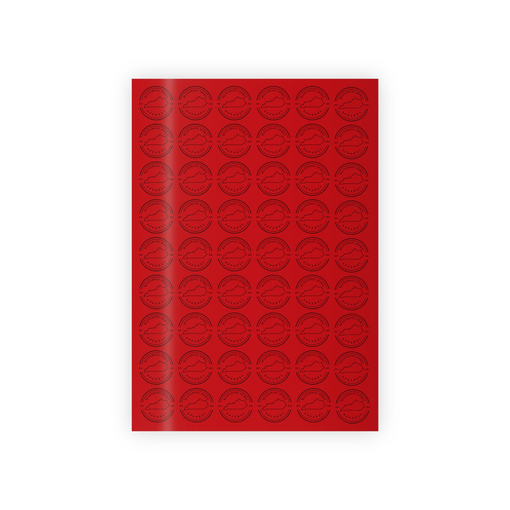 Bluegrass Spirit Apparel Christmas Wrapping Paper – Red Holiday Gift Wrap with Logo Pattern