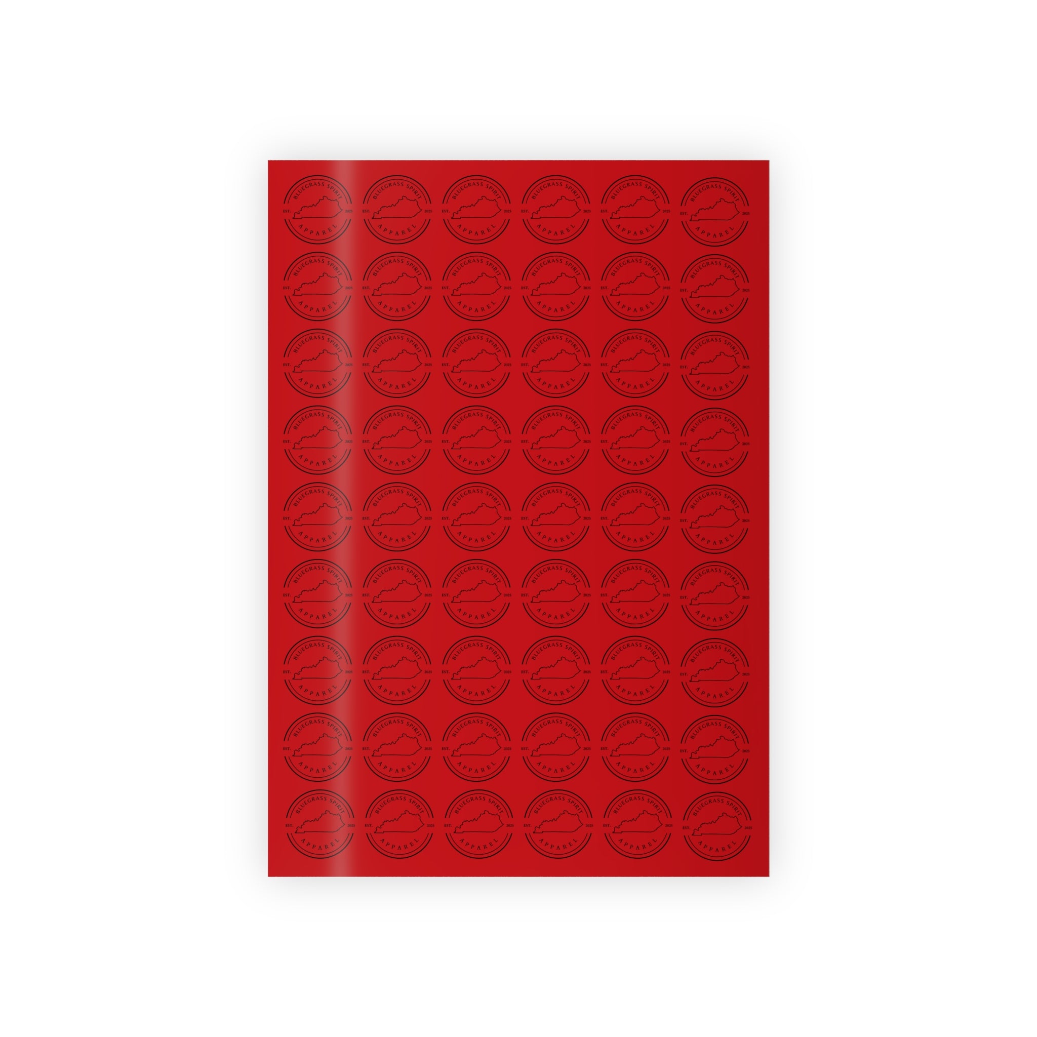 Bluegrass Spirit Apparel Christmas Wrapping Paper – Red Holiday Gift Wrap with Logo Pattern