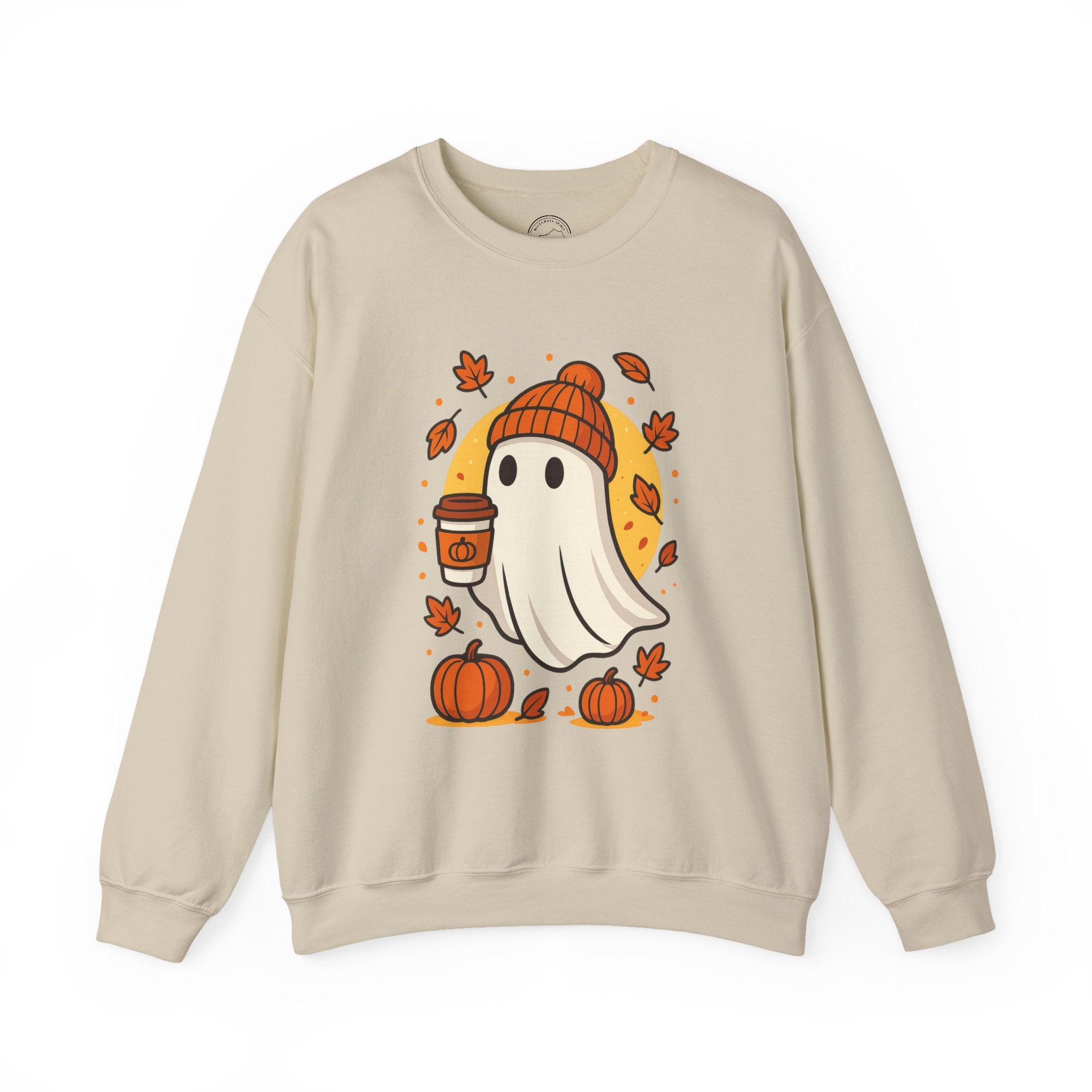 Cozy Ghost with Pumpkin Spice Latte Halloween Sweatshirt