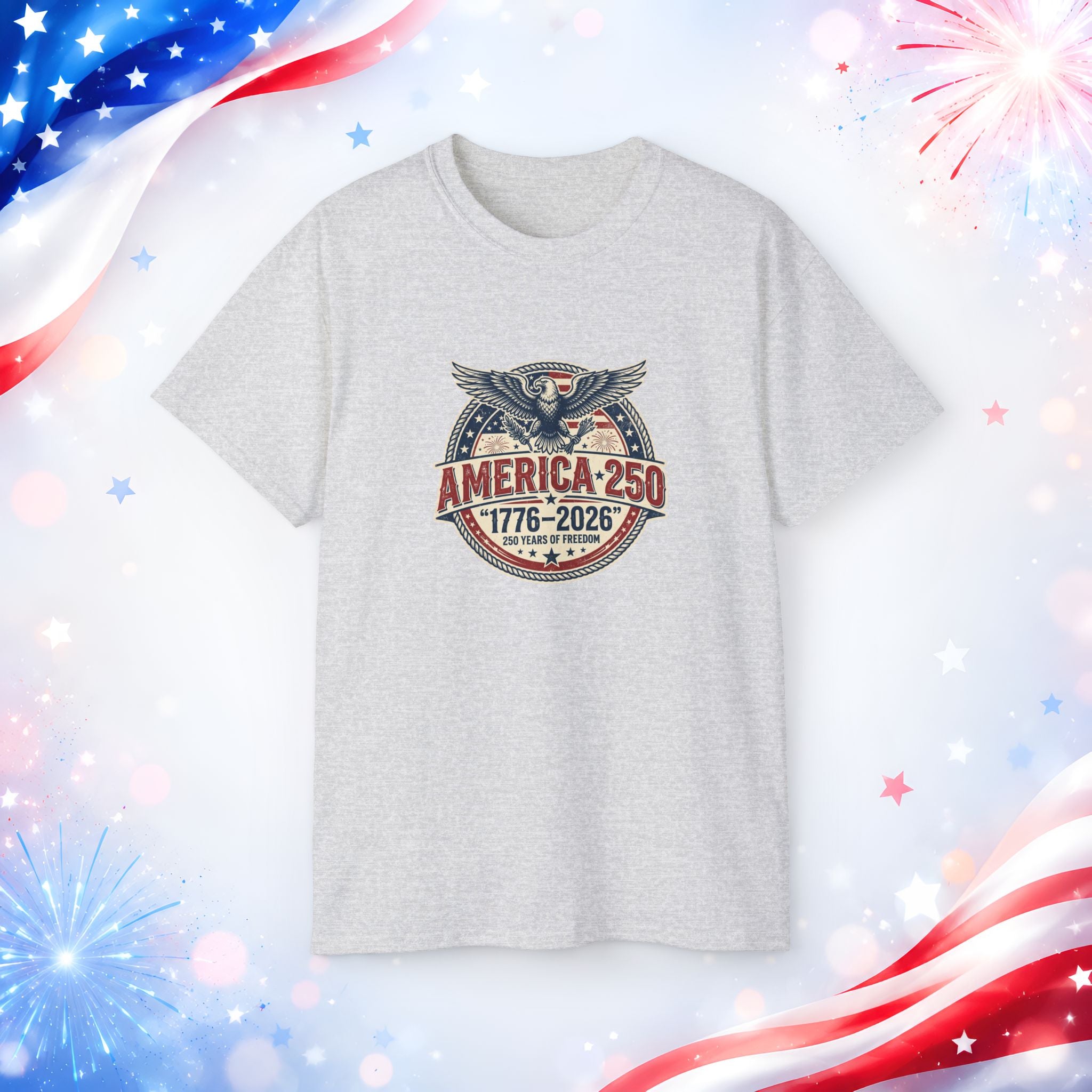 America 250 T-Shirt | 1776–2026 250 Years of Freedom 4th of July Patriotic Eagle Shirt
