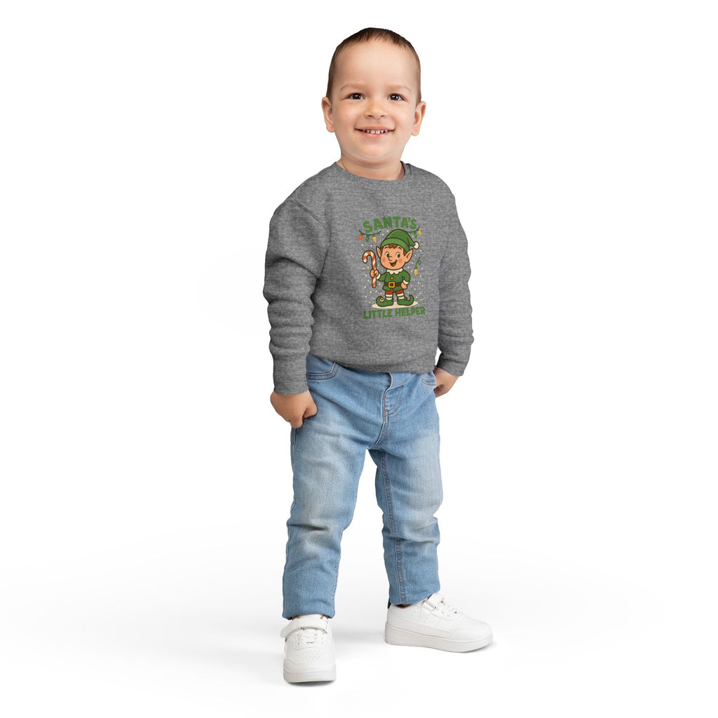 Santa’s Little Helper Toddler Christmas Sweatshirt – Cute Elf Holiday Pullover