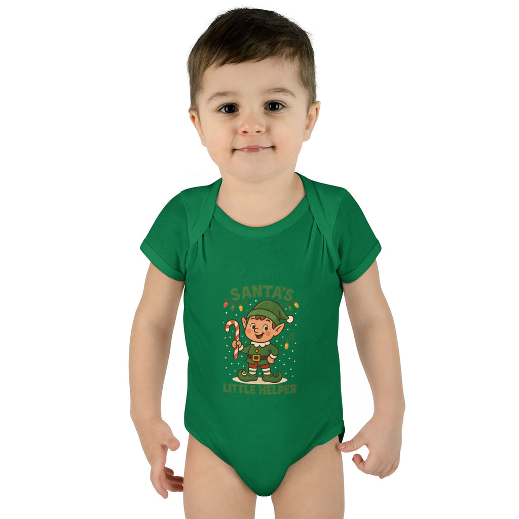 Santa’s Little Helper Baby Christmas Bodysuit – Cute Holiday Elf Infant Onesie