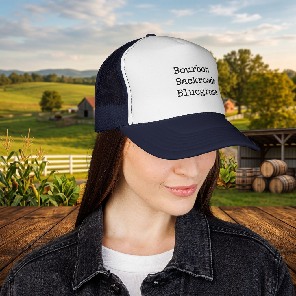 Bourbon Backroads Bluegrass Kentucky Trucker Hat | Southern Country Cap
