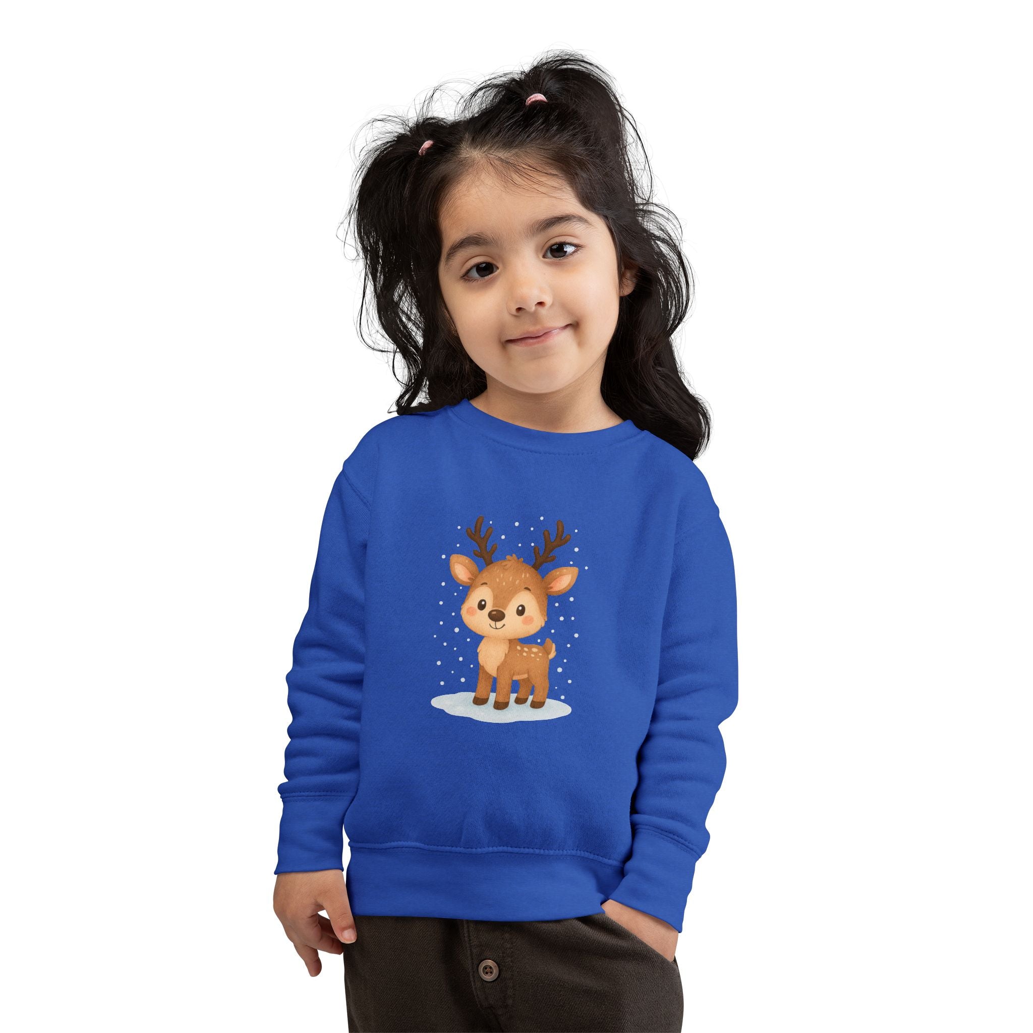 Cute Reindeer Toddler Christmas Sweatshirt – Cozy Holiday Pullover for Kids
