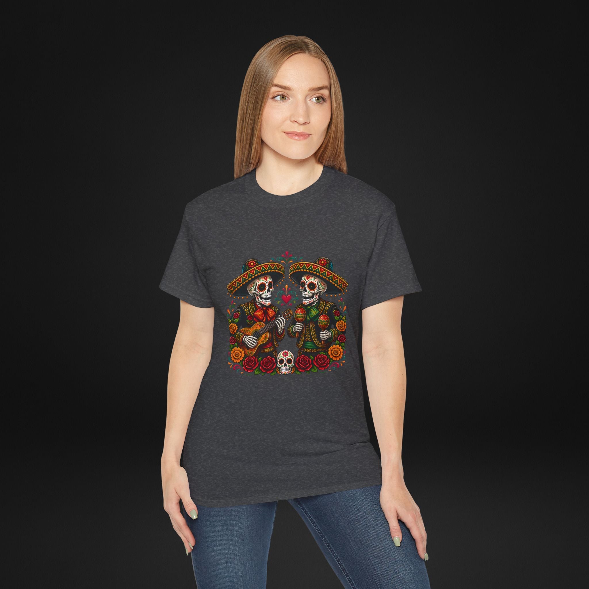 Cinco De Mayo Sugar Skull Mariachi T-Shirt | Dia de los Muertos Inspired Fiesta Tee