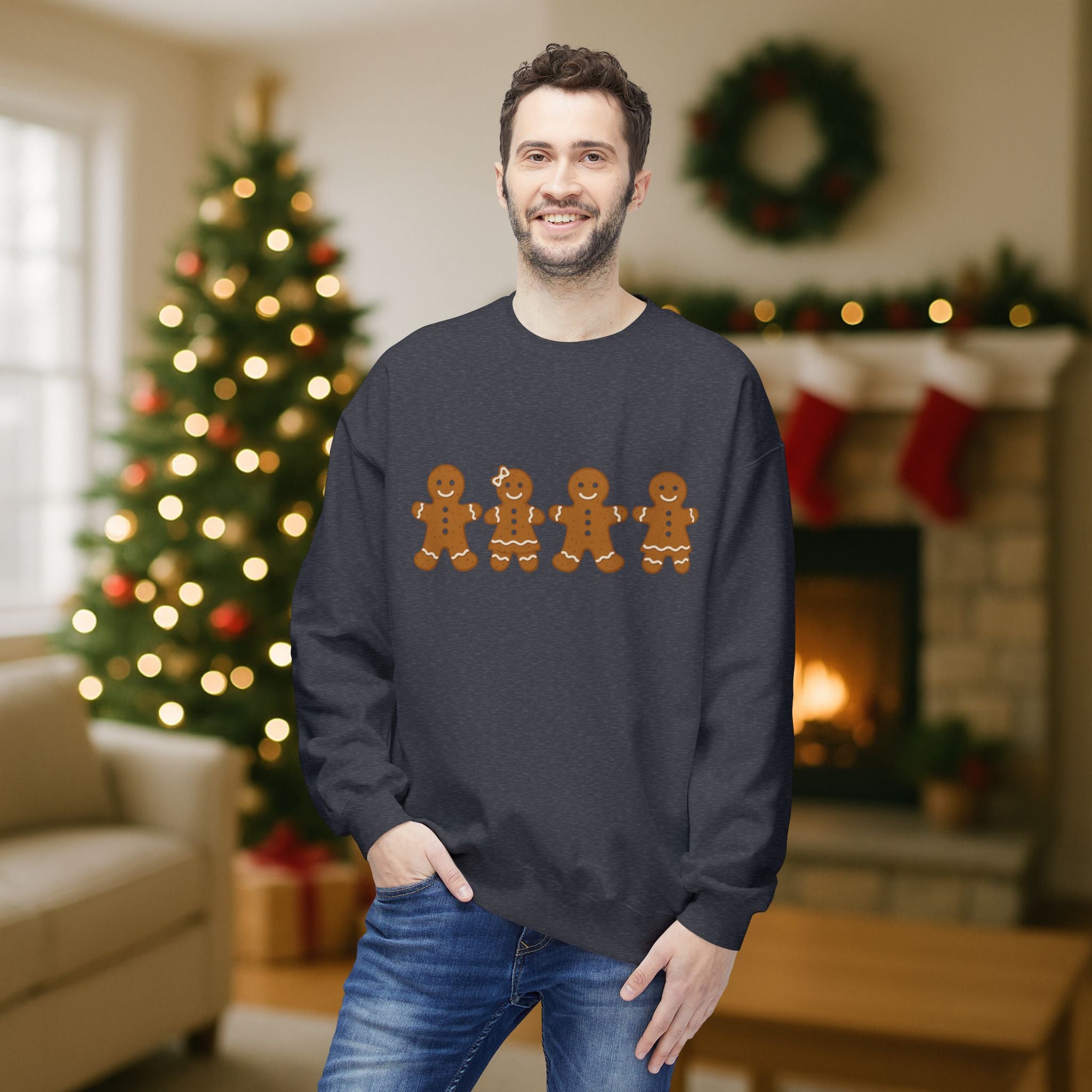 Gingerbread Family Christmas Sweatshirt – Cute Holiday Cookie Crewneck | Festive Matching Family Christmas Sweater
