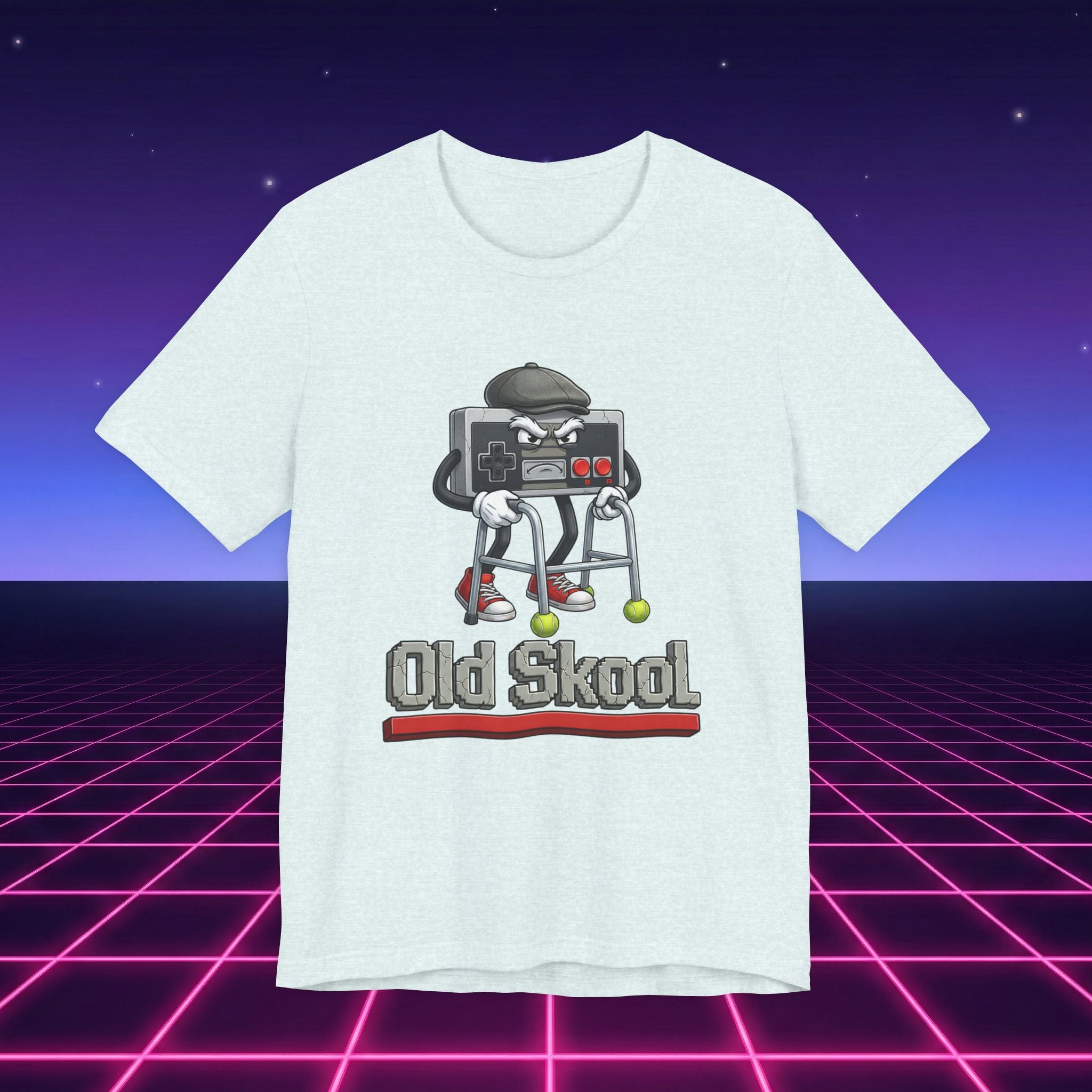 Old Skool Retro Gaming T-Shirt – Vintage Controller Grandpa Gamer Graphic Tee