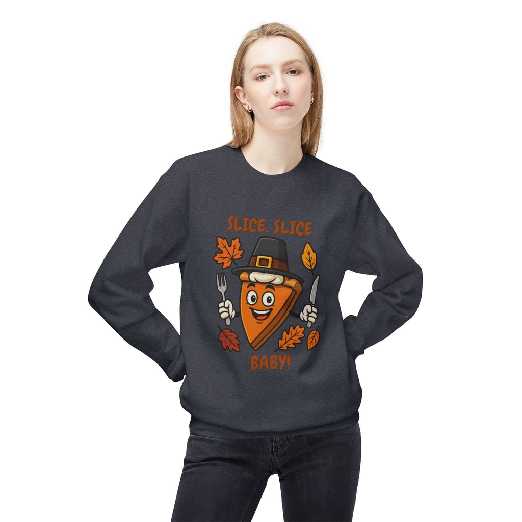 Pumpkin Pie Pilgrim Slice Cartoon | Fun Thanksgiving Sweatshirt