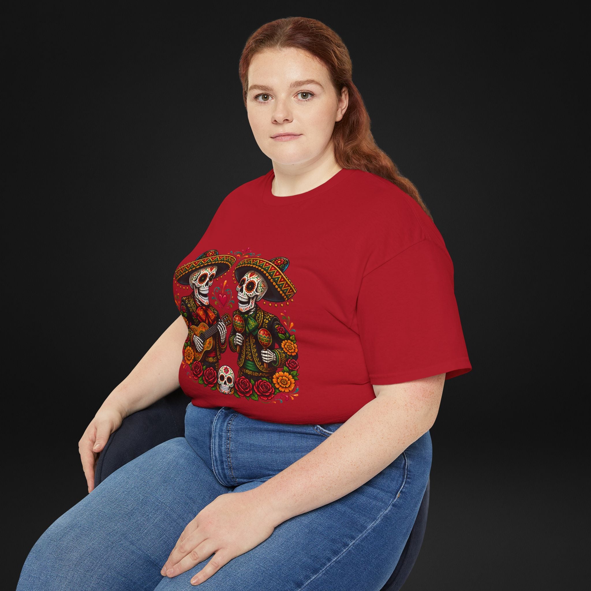 Cinco De Mayo Sugar Skull Mariachi T-Shirt | Dia de los Muertos Inspired Fiesta Tee