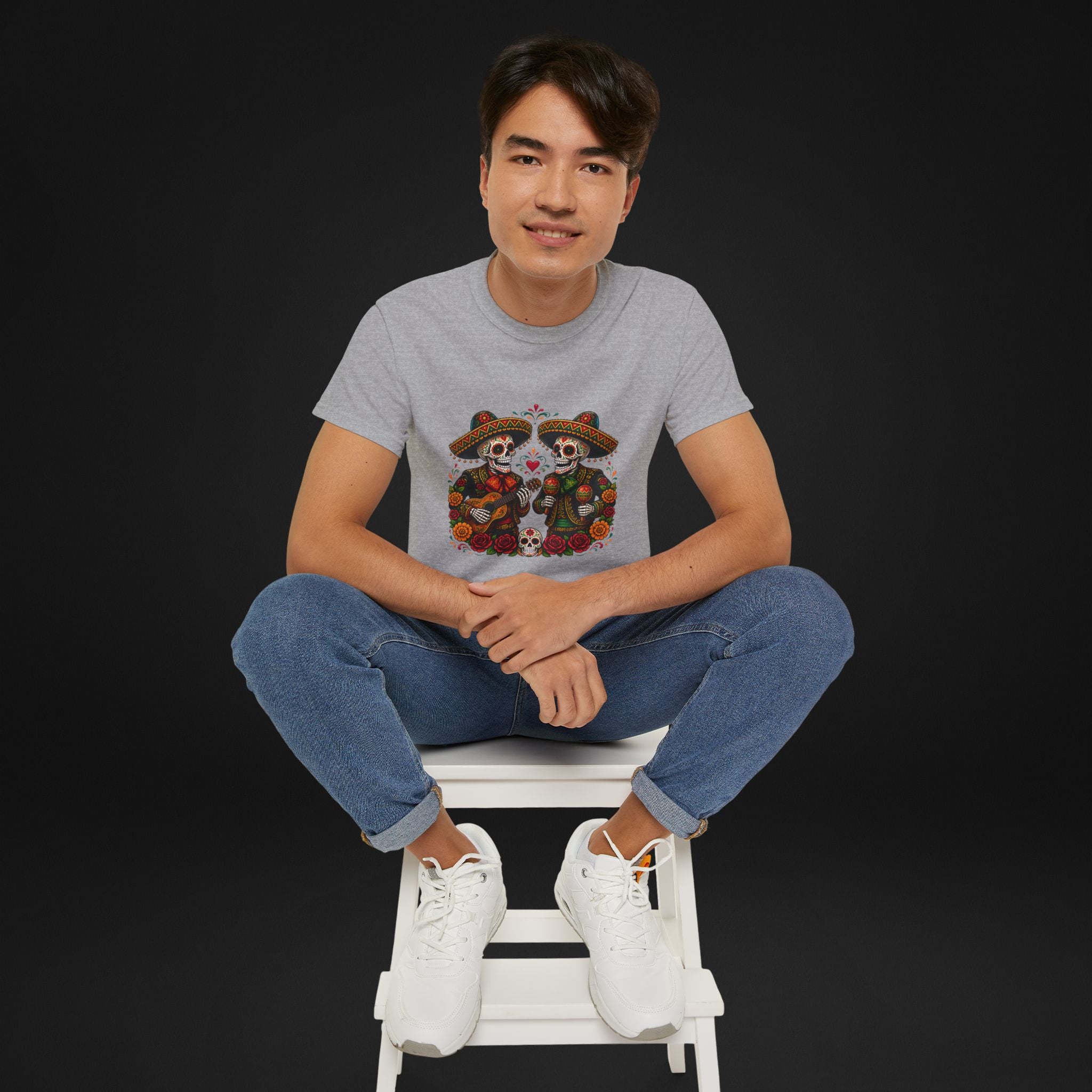 Cinco De Mayo Sugar Skull Mariachi T-Shirt | Dia de los Muertos Inspired Fiesta Tee