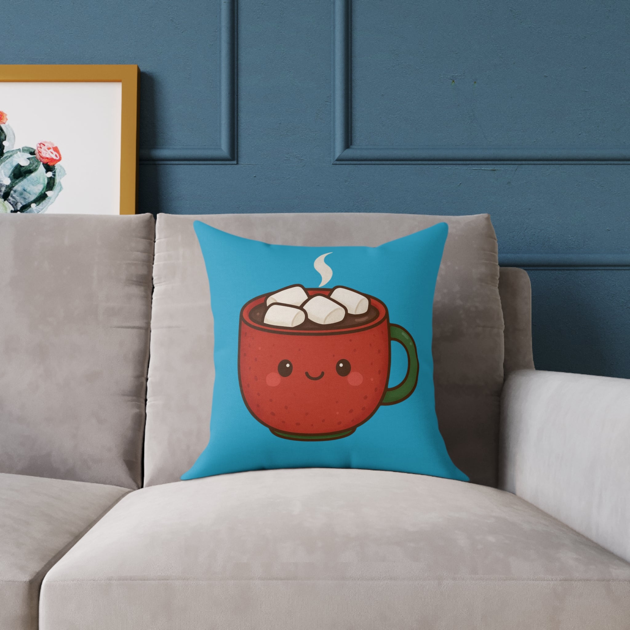 Cuddly Cocoa — Christmas Throw Pillow (Festive Hot Cocoa)