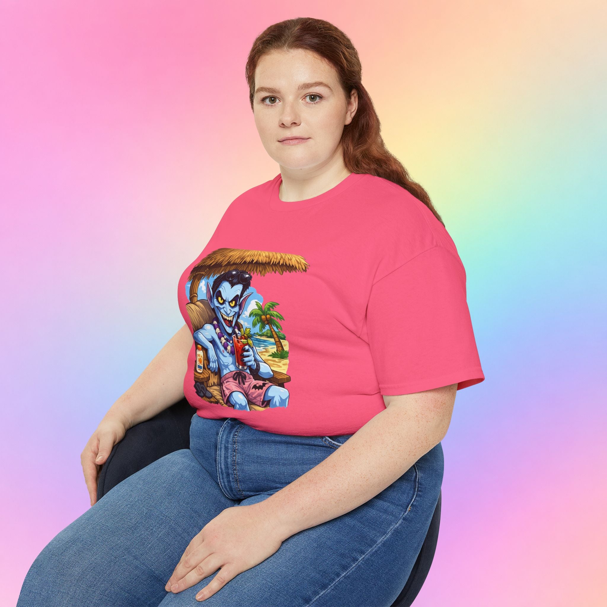 Summerween Vampire Beach Vacation T-Shirt | Spooky Summer Halloween Tee