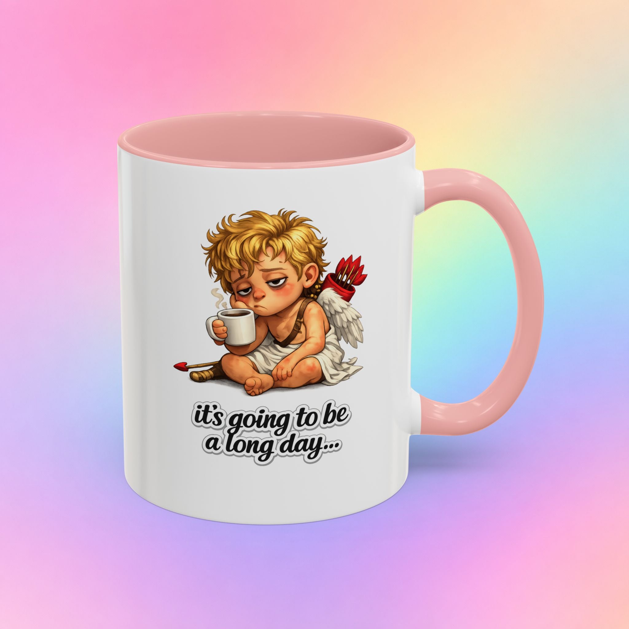 It’s Going to Be a Long Day Cupid Coffee Mug – Funny Valentine’s Day Coffee Lover Gift