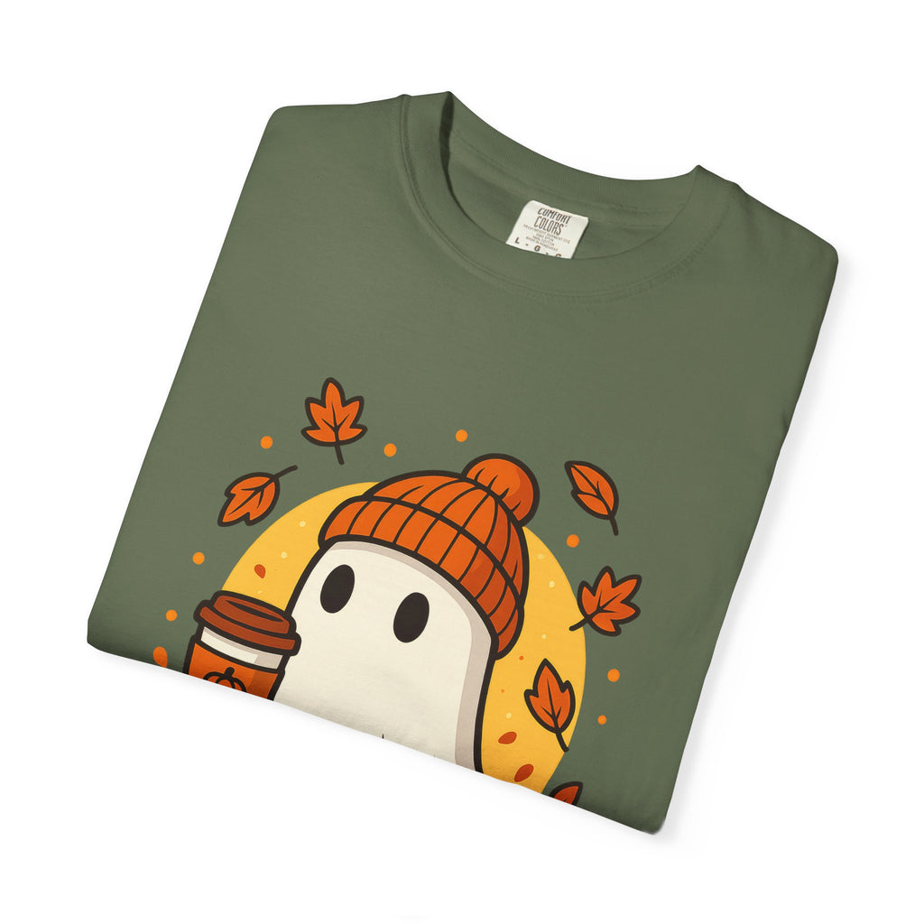 Cozy Ghost Pumpkin Spice Latte Fall T-Shirt