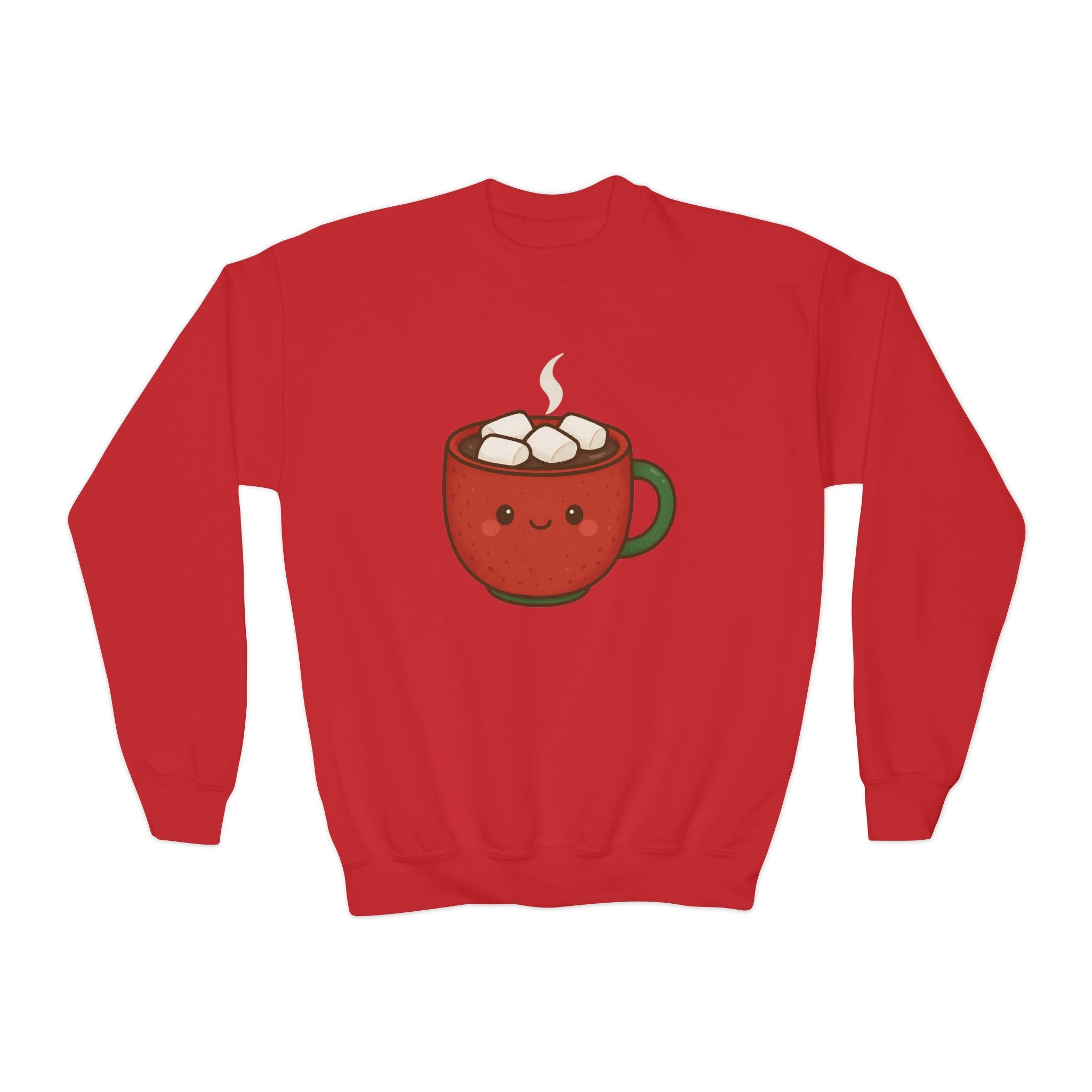 🎄 Cuddly Cocoa Youth Sweatshirt – Cozy Christmas Hot Chocolate Design
