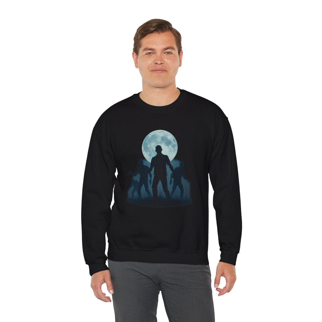 Zombie Rising Under the Full Moon | Halloween Horror Sweatshirt